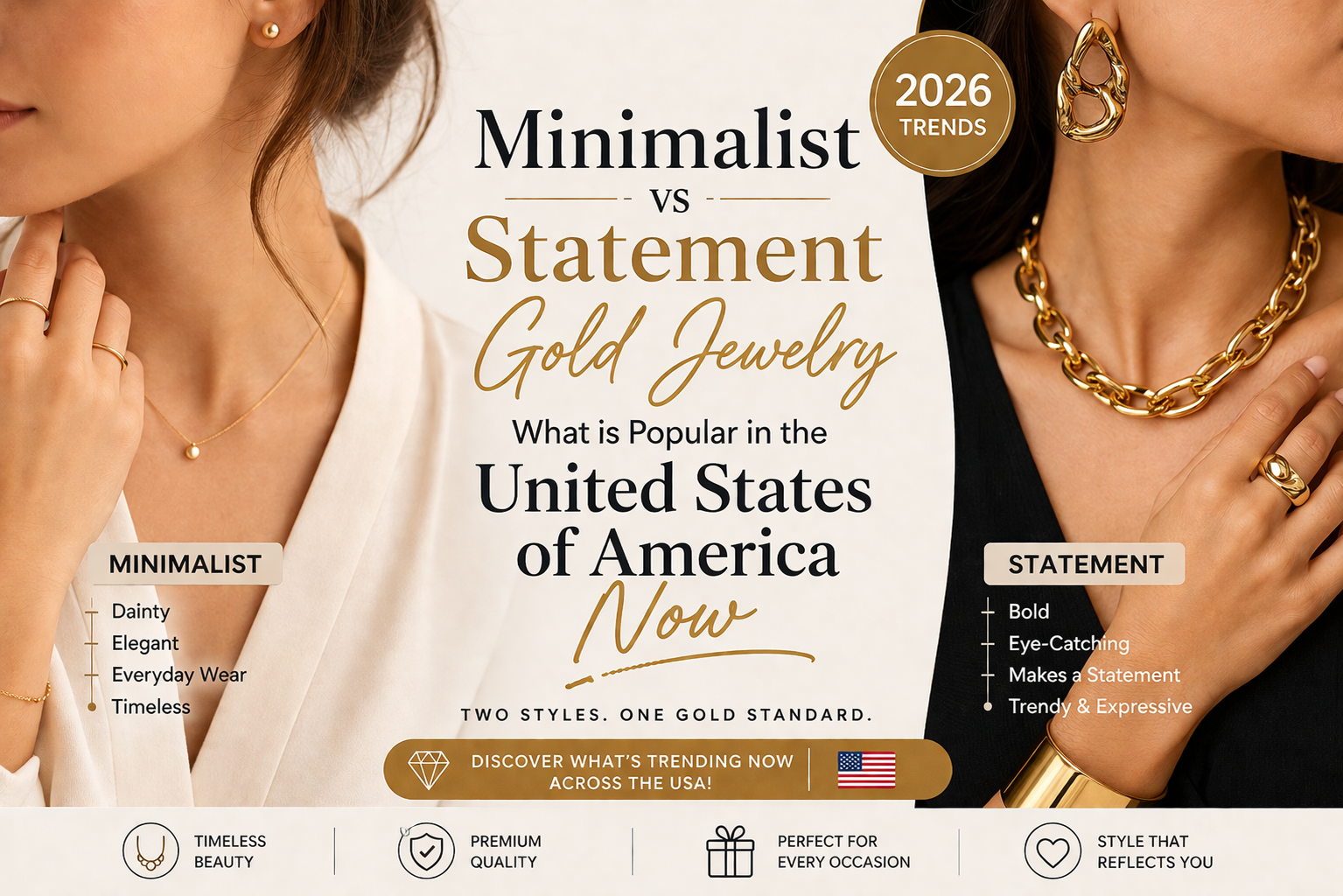 Minimalist vs Statement Gold Jewelry