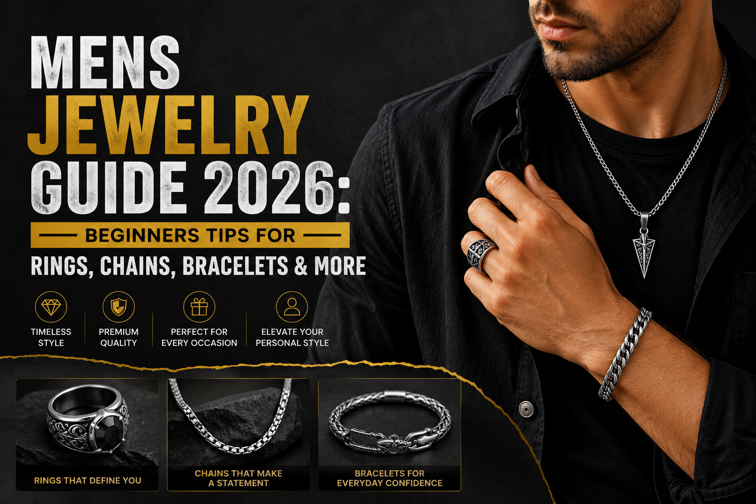 Mens Jewelry Guide 2026: Beginners Tips for Rings, Chains, Bracelets & More