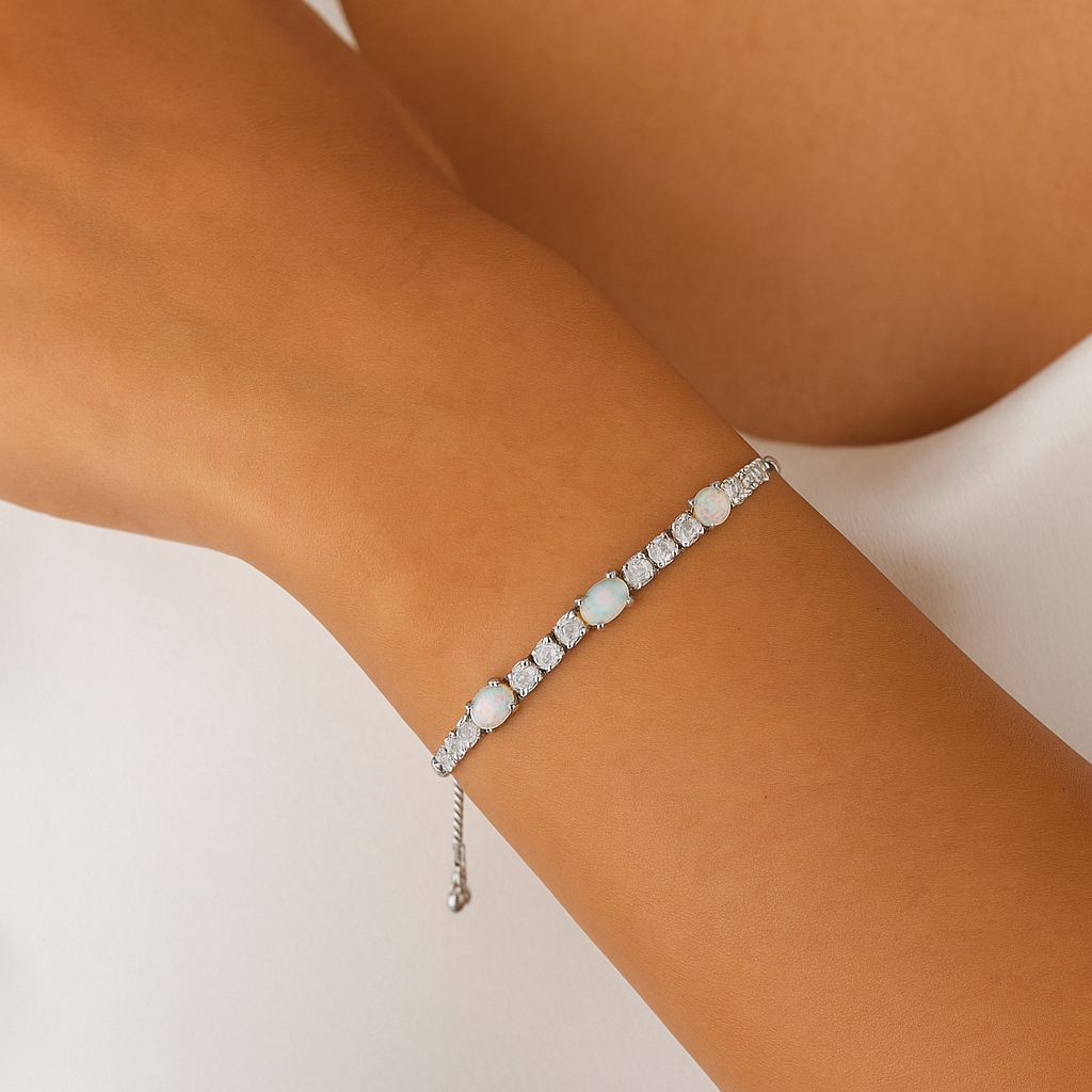 Opal Tennis Bracelet – 925 Sterling Silver