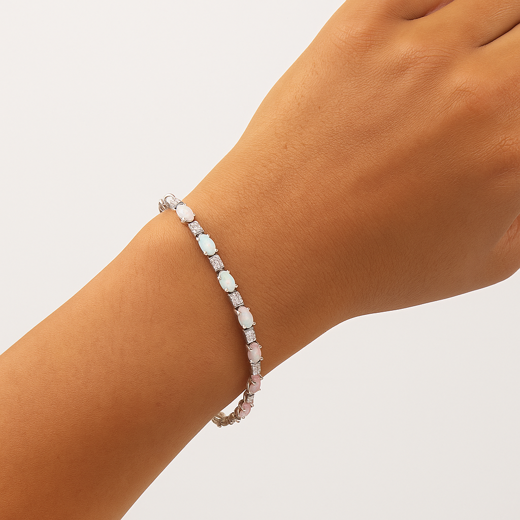 Opal Tennis Bracelet – 925 Sterling Silver