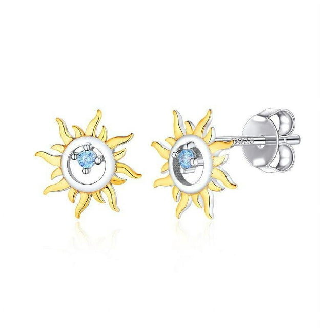 Orecchini a bottone a forma di sole