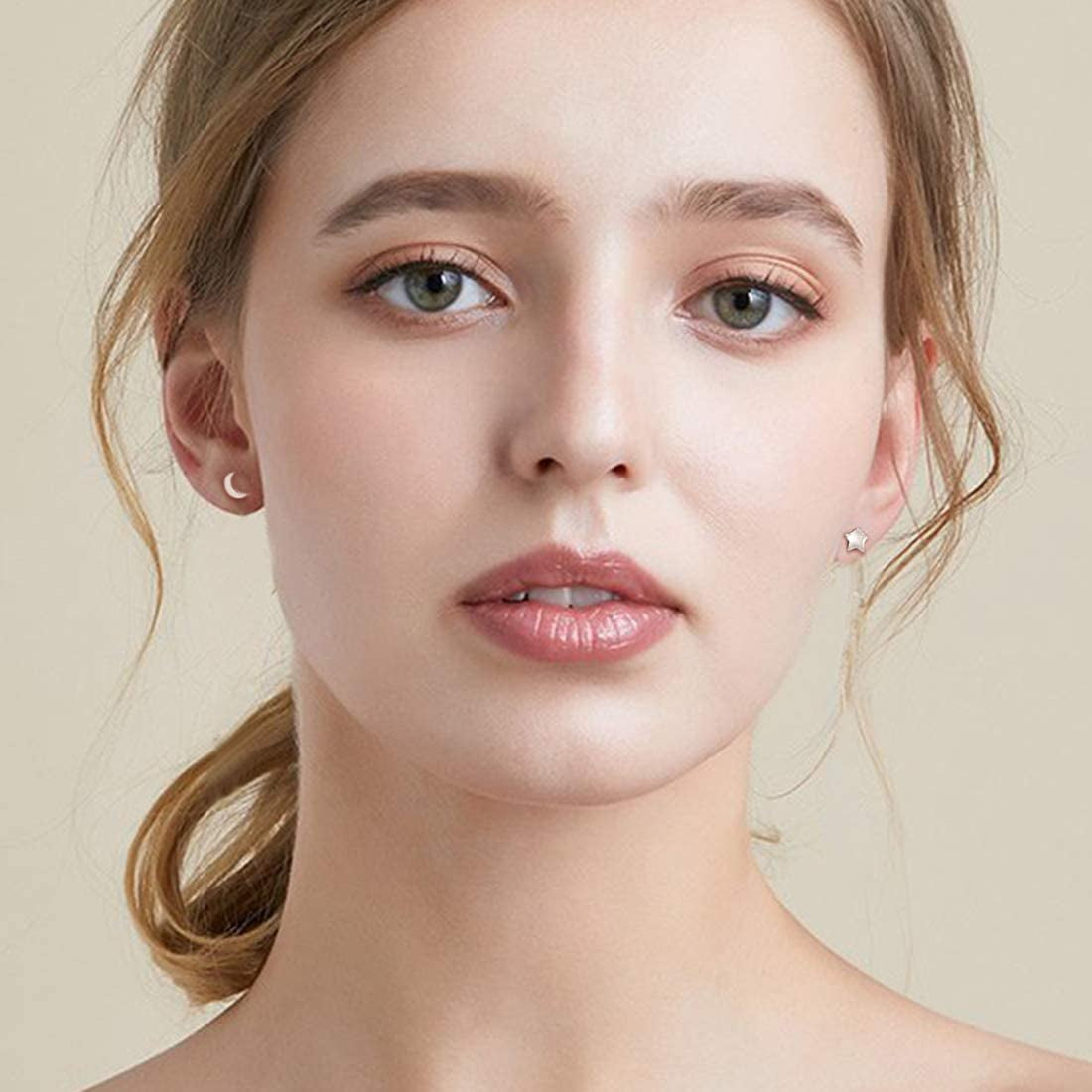 Star & Moon Stud Earrings