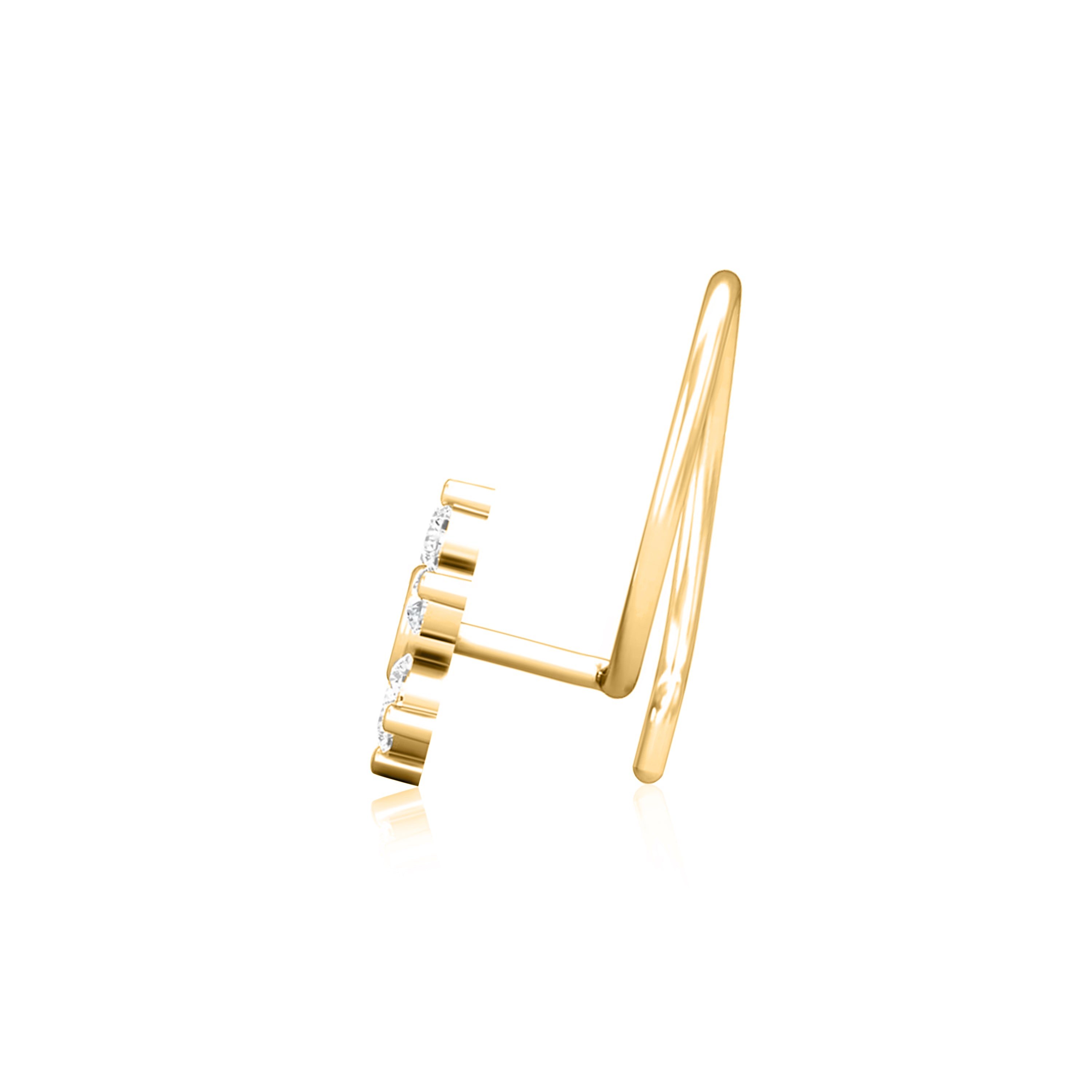 Perno da naso con pietra trasparente a grappolo floreale - Argento Sterling