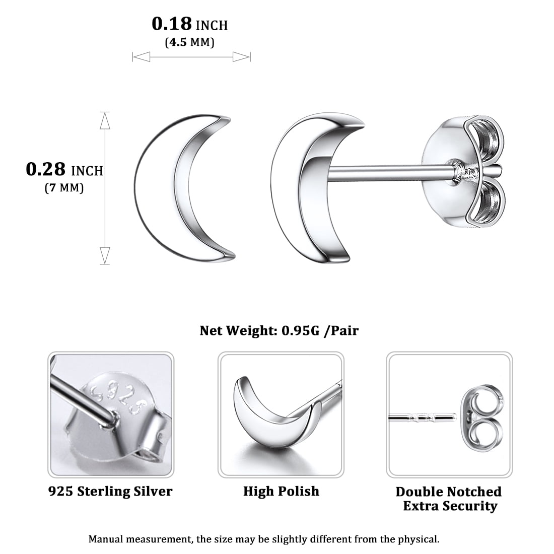 Half Moon Stud Earrings