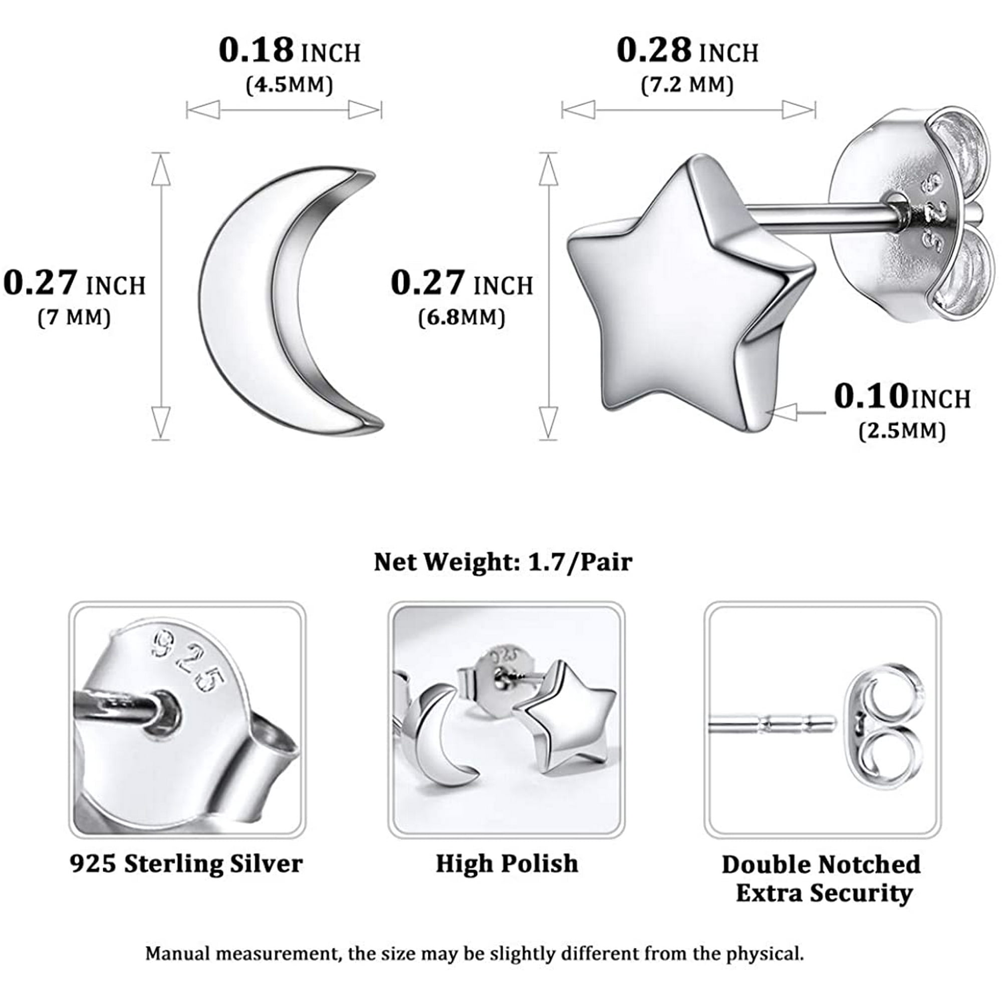Star & Moon Stud Earrings