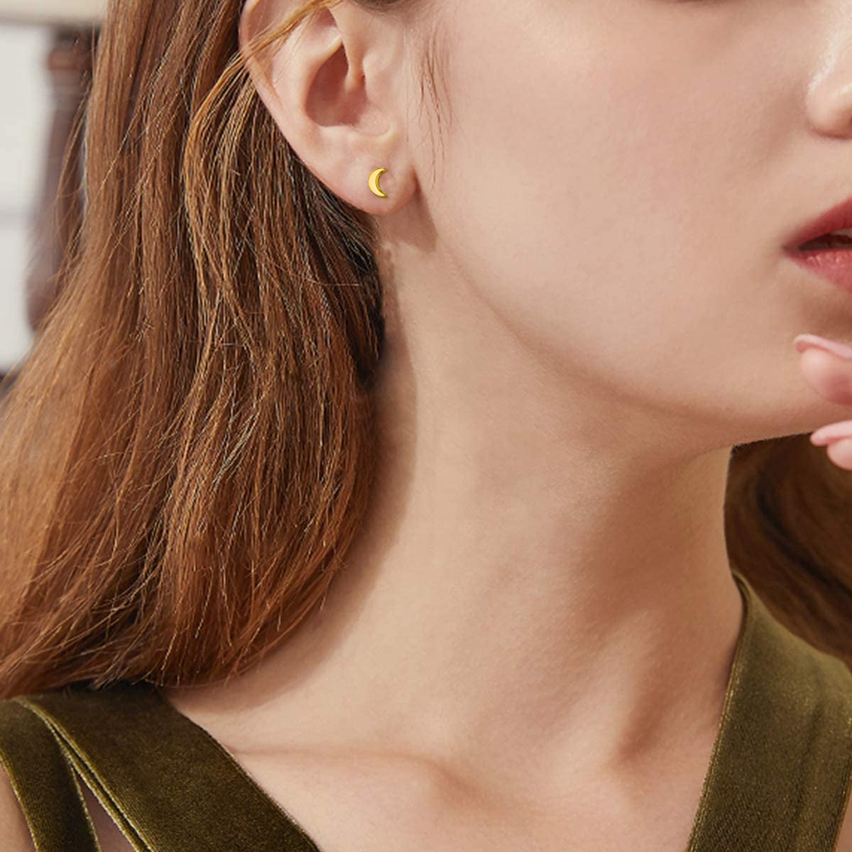 Half Moon Stud Earrings