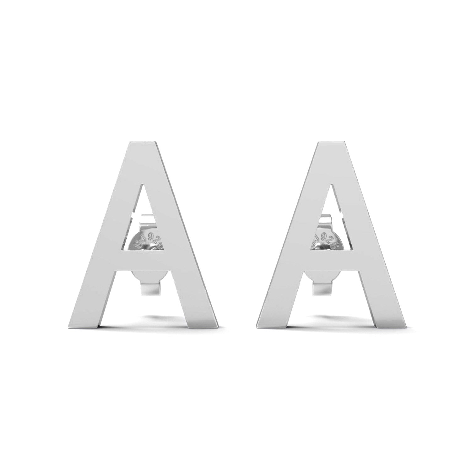 Initial "A" Monogram Stud Earring – Sterling Silver