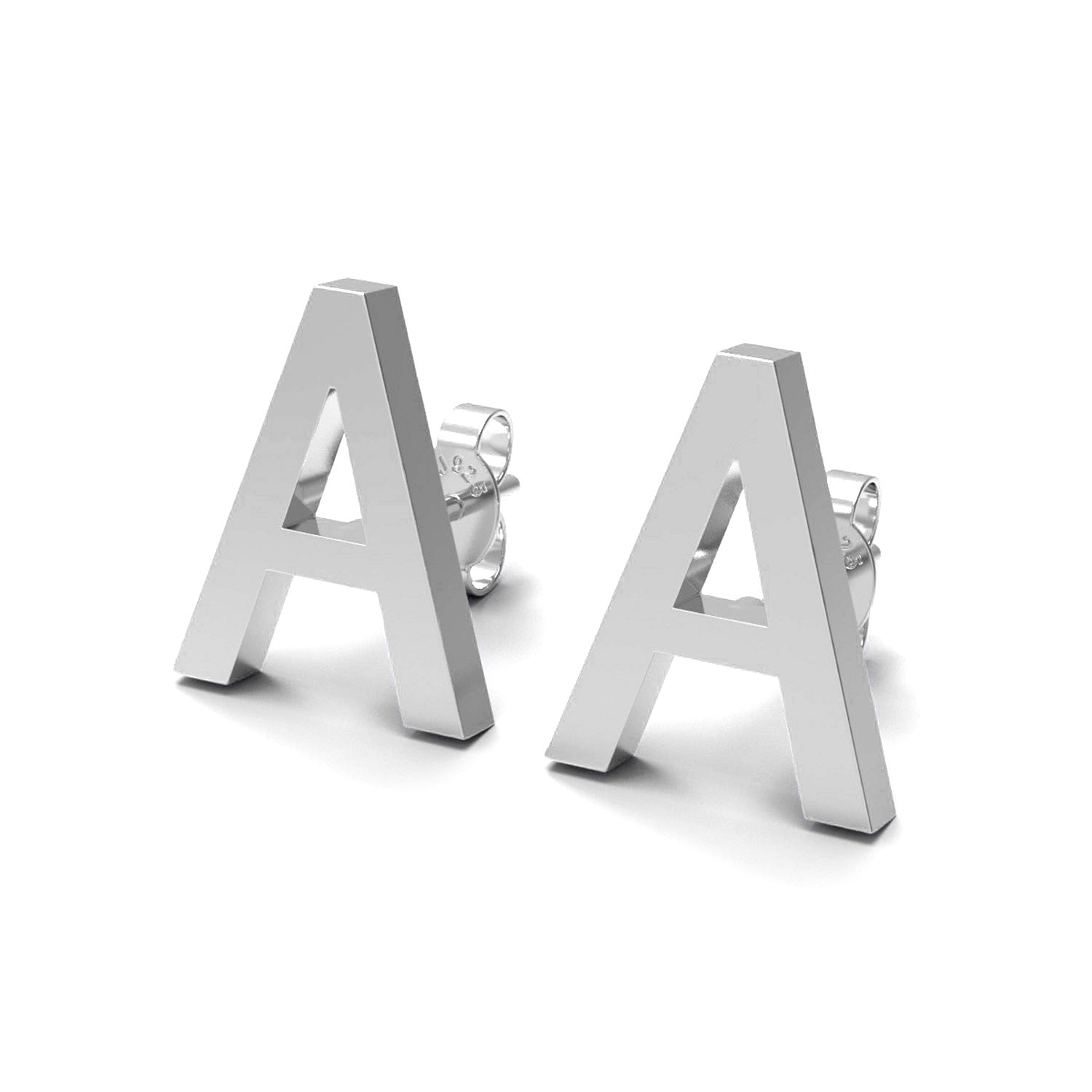 Initial "A" Monogram Stud Earring – Sterling Silver