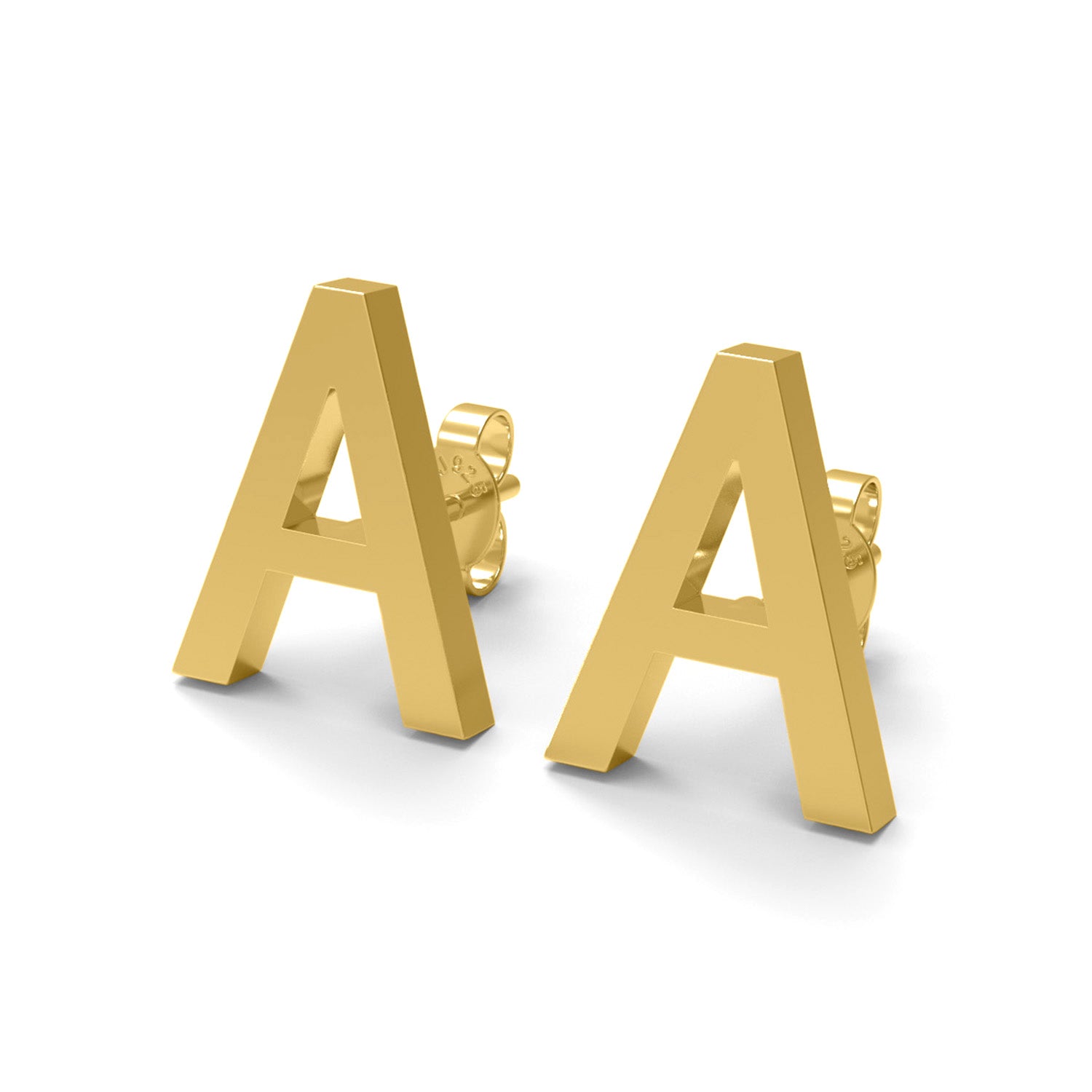 Initial "A" Monogram Stud Earring – Sterling Silver