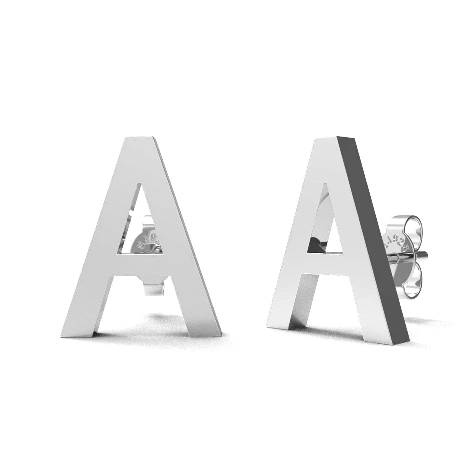 Initial "A" Monogram Stud Earring – Sterling Silver