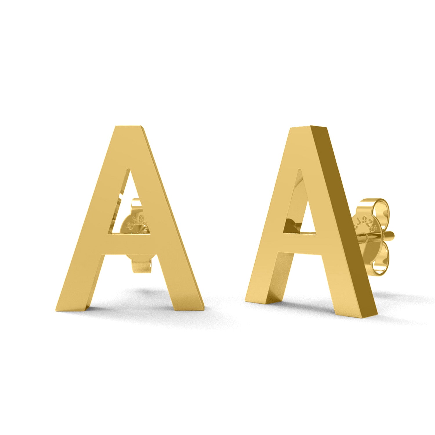 Initial "A" Monogram Stud Earring – Sterling Silver