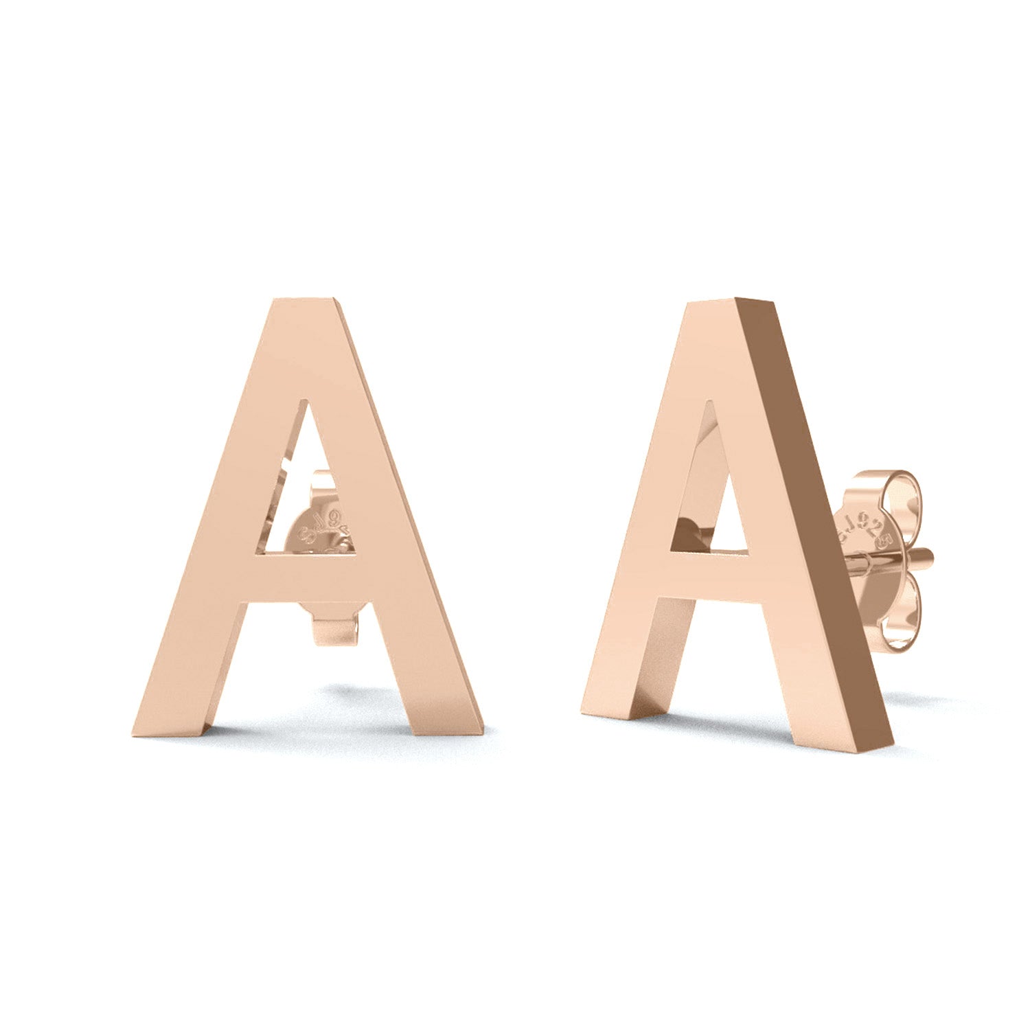 Initial "A" Monogram Stud Earring – Sterling Silver