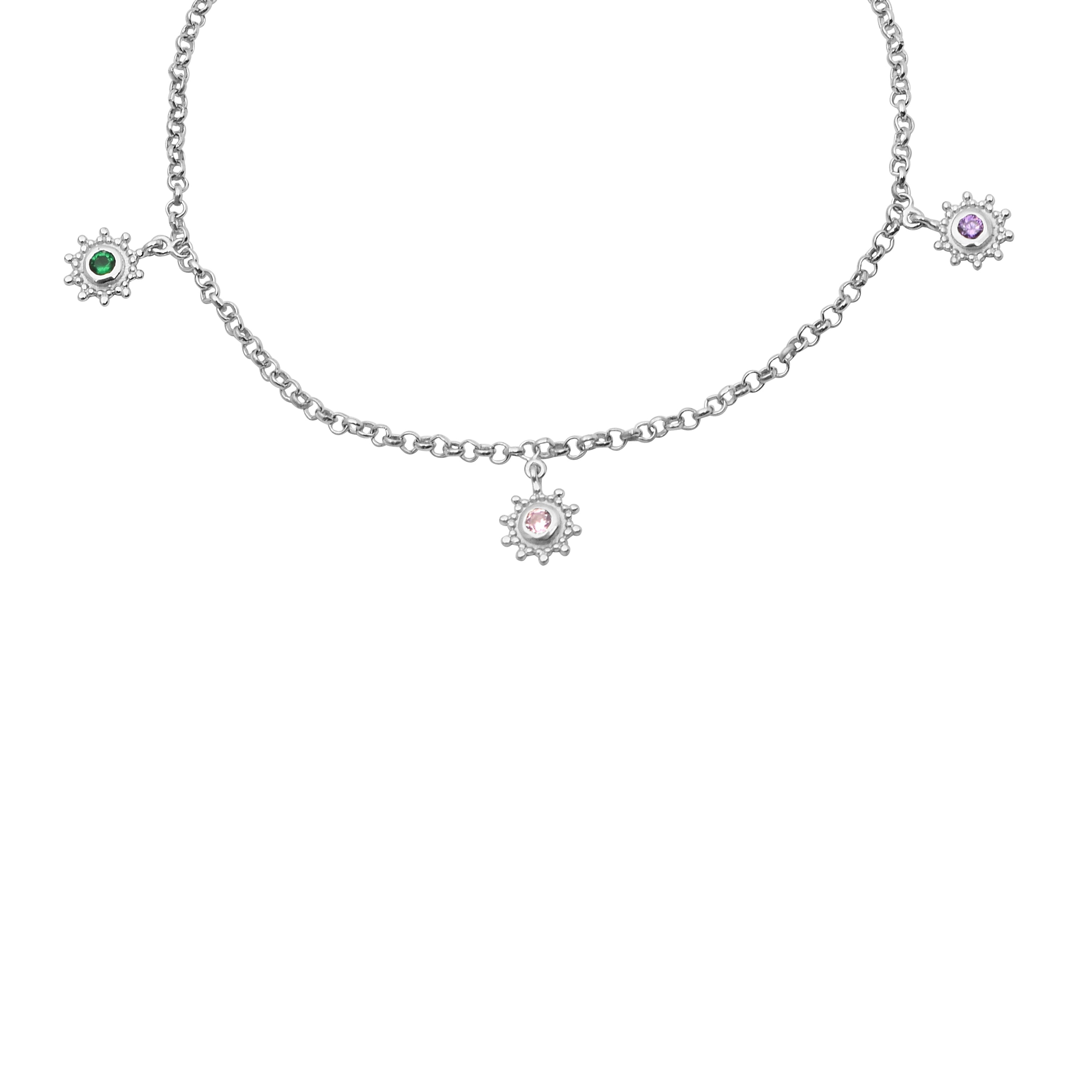 Dainty Colorful Sun Charms Playful Anklet