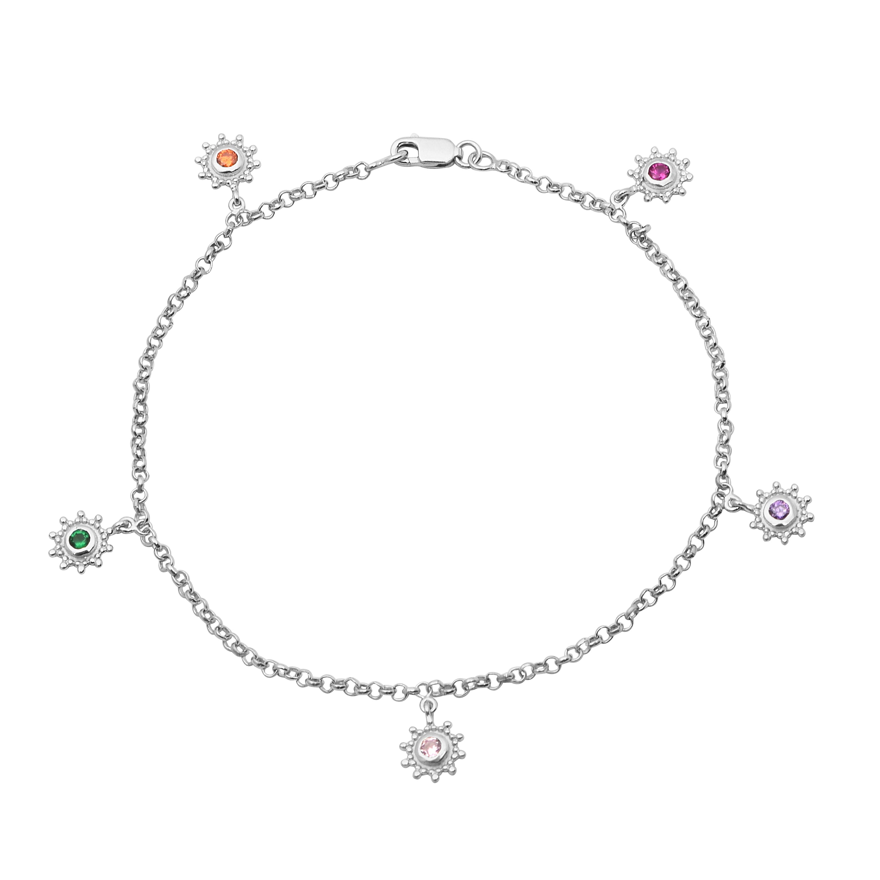 Dainty Colorful Sun Charms Playful Anklet