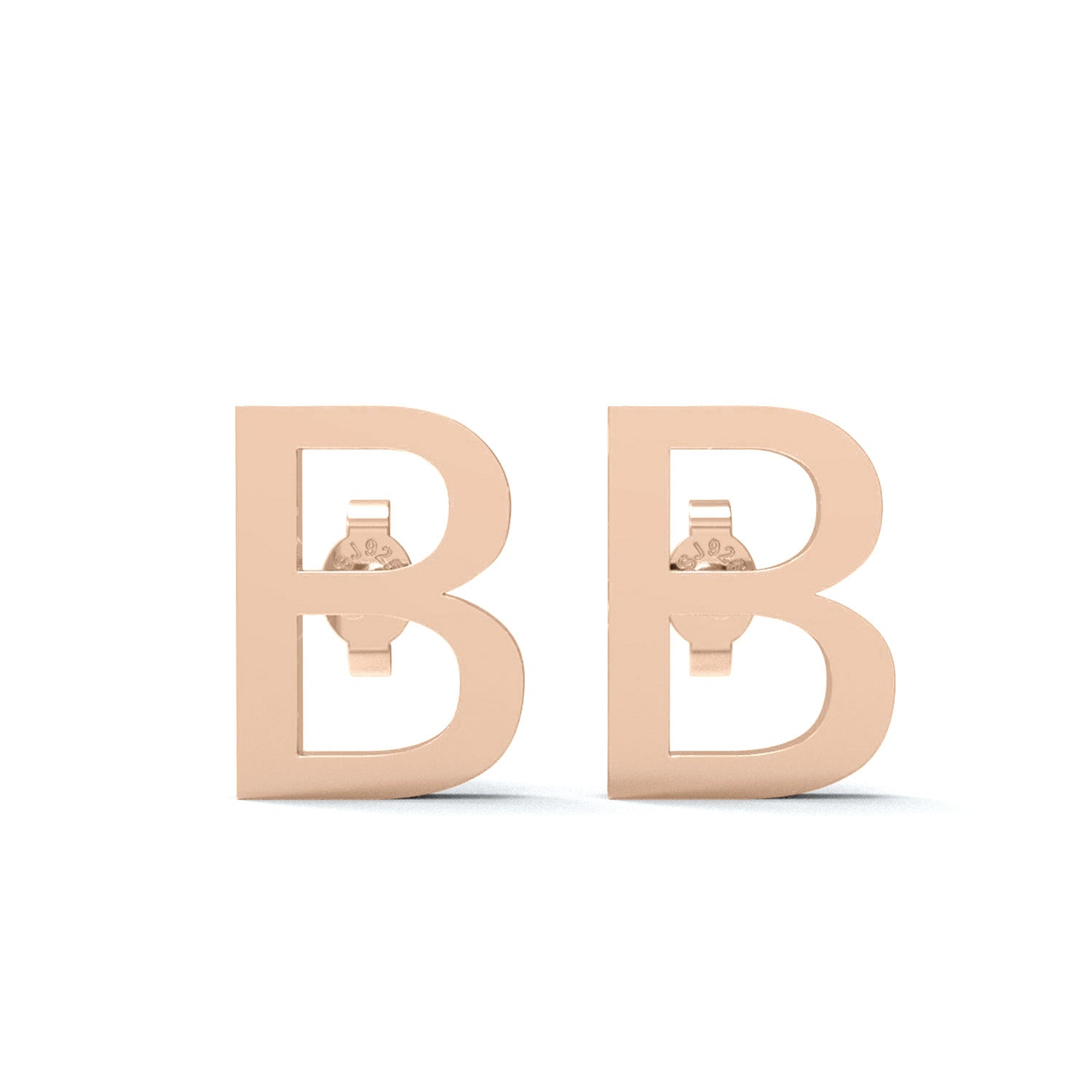 Initial "B" Monogram Stud Earring – Sterling Silver