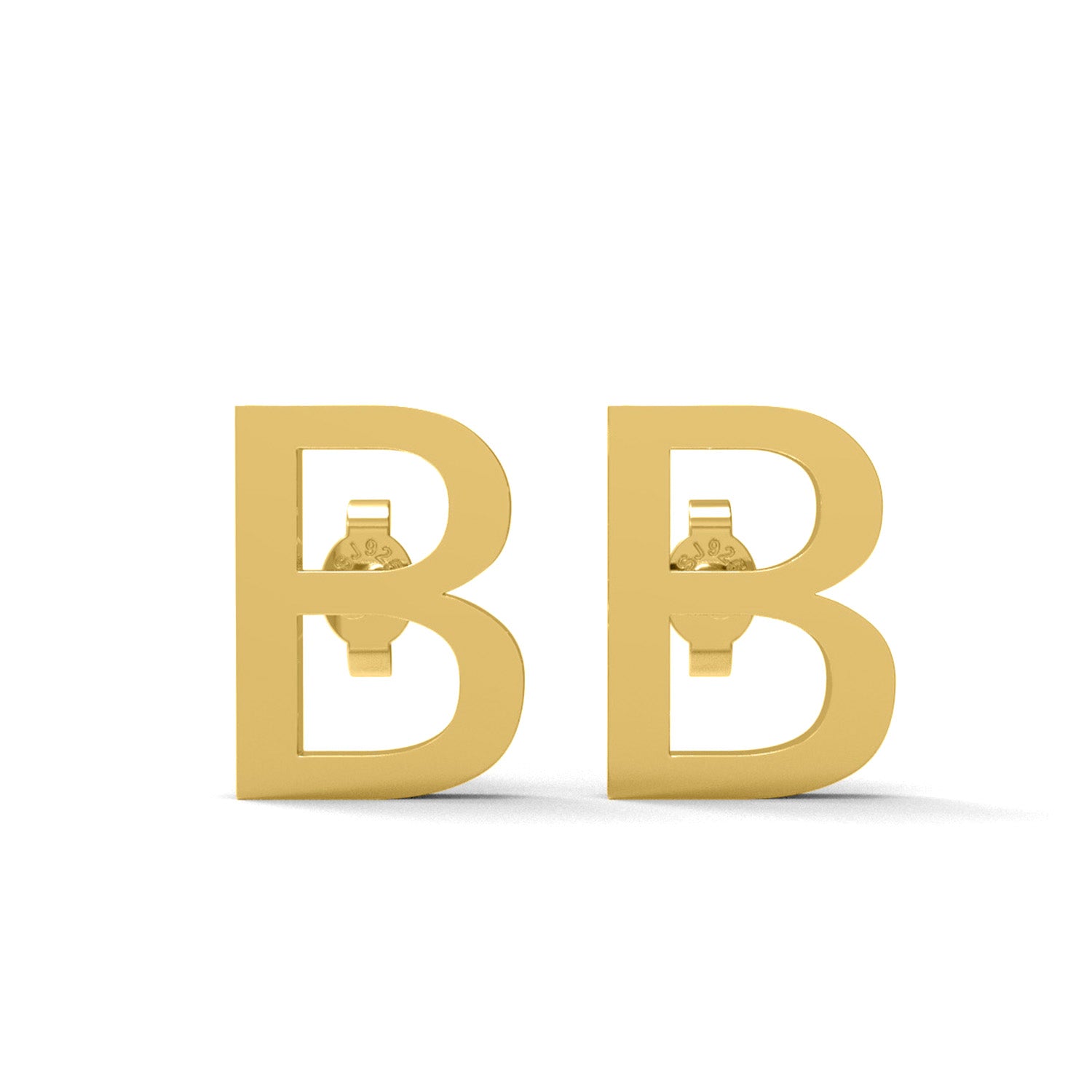 Initial "B" Monogram Stud Earring – Sterling Silver