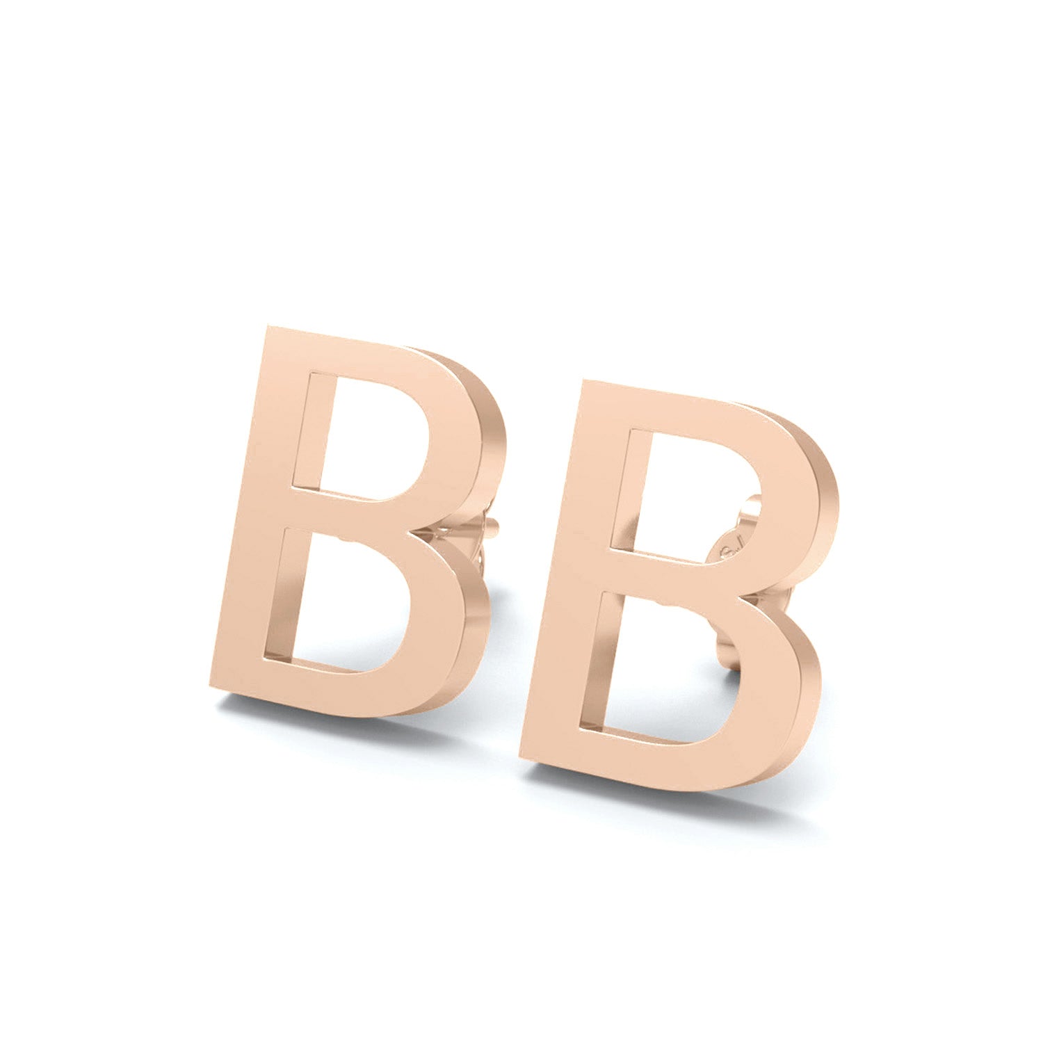 Initial "B" Monogram Stud Earring – Sterling Silver