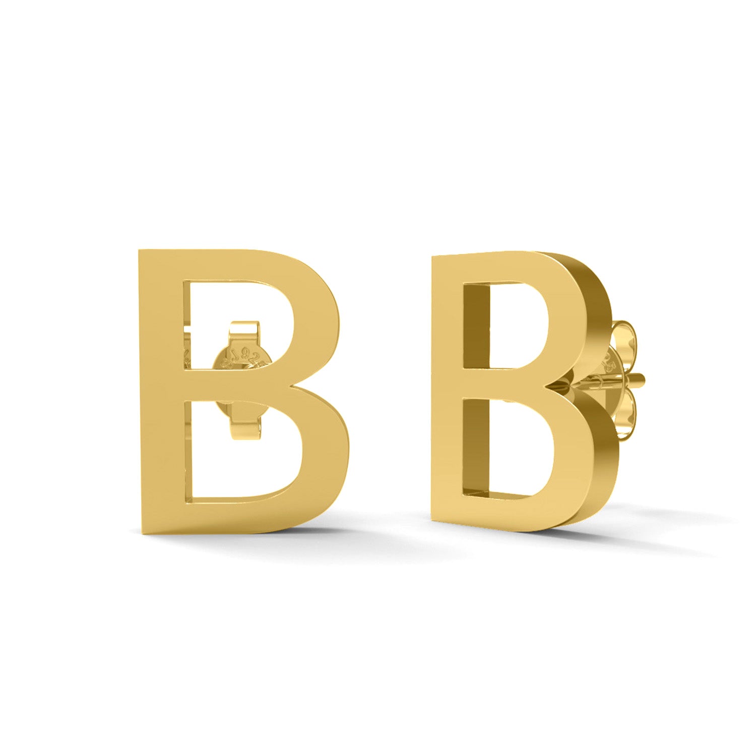 Initial "B" Monogram Stud Earring – Sterling Silver