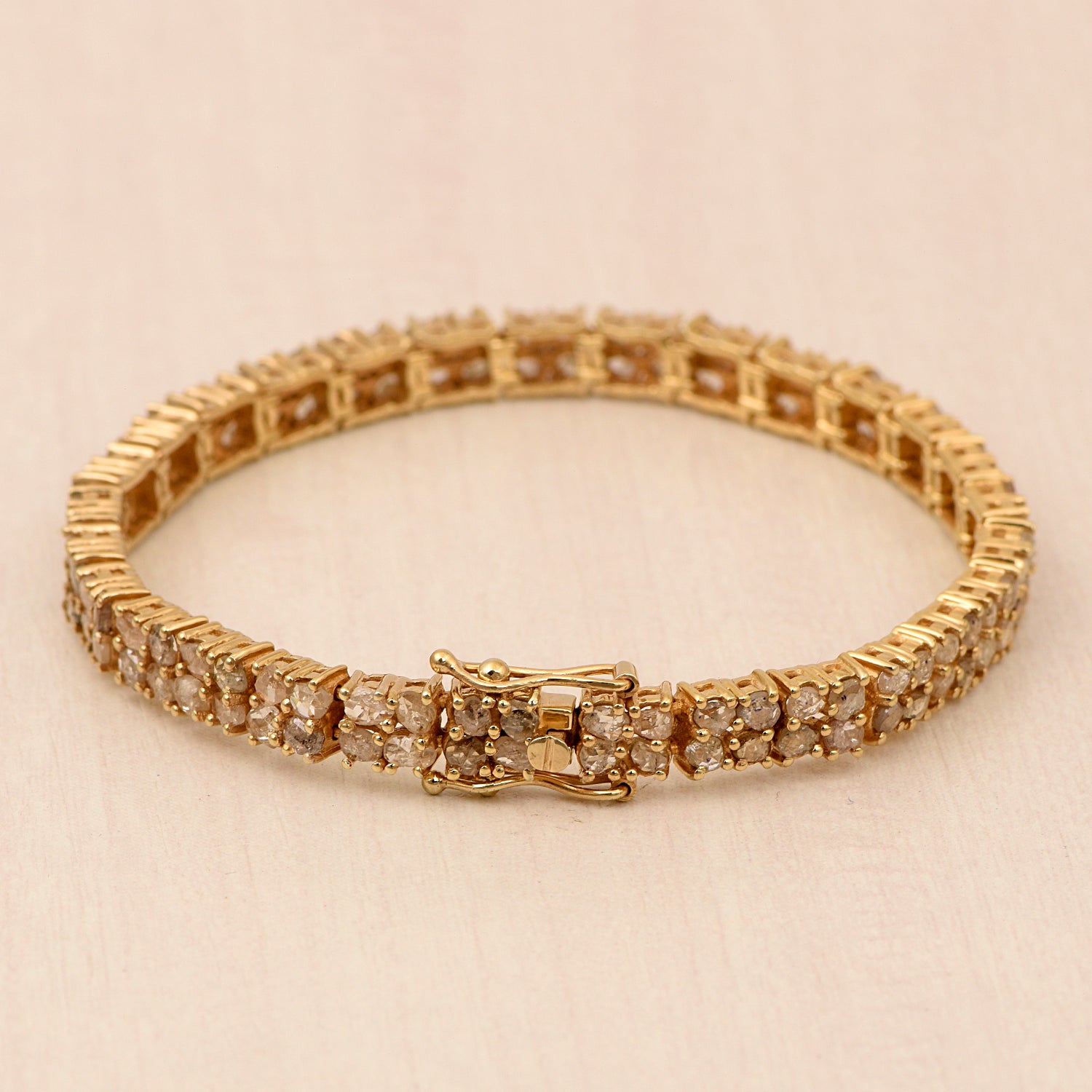 Bracciale tennis con diamanti champagne – Argento Sterling 925