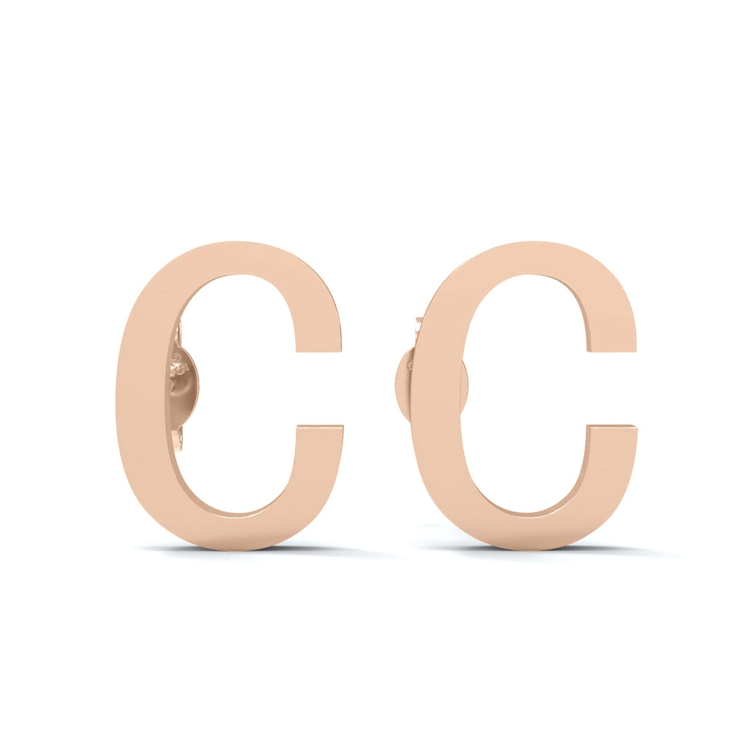 Initial "C" Monogram Stud Earring – Sterling Silver