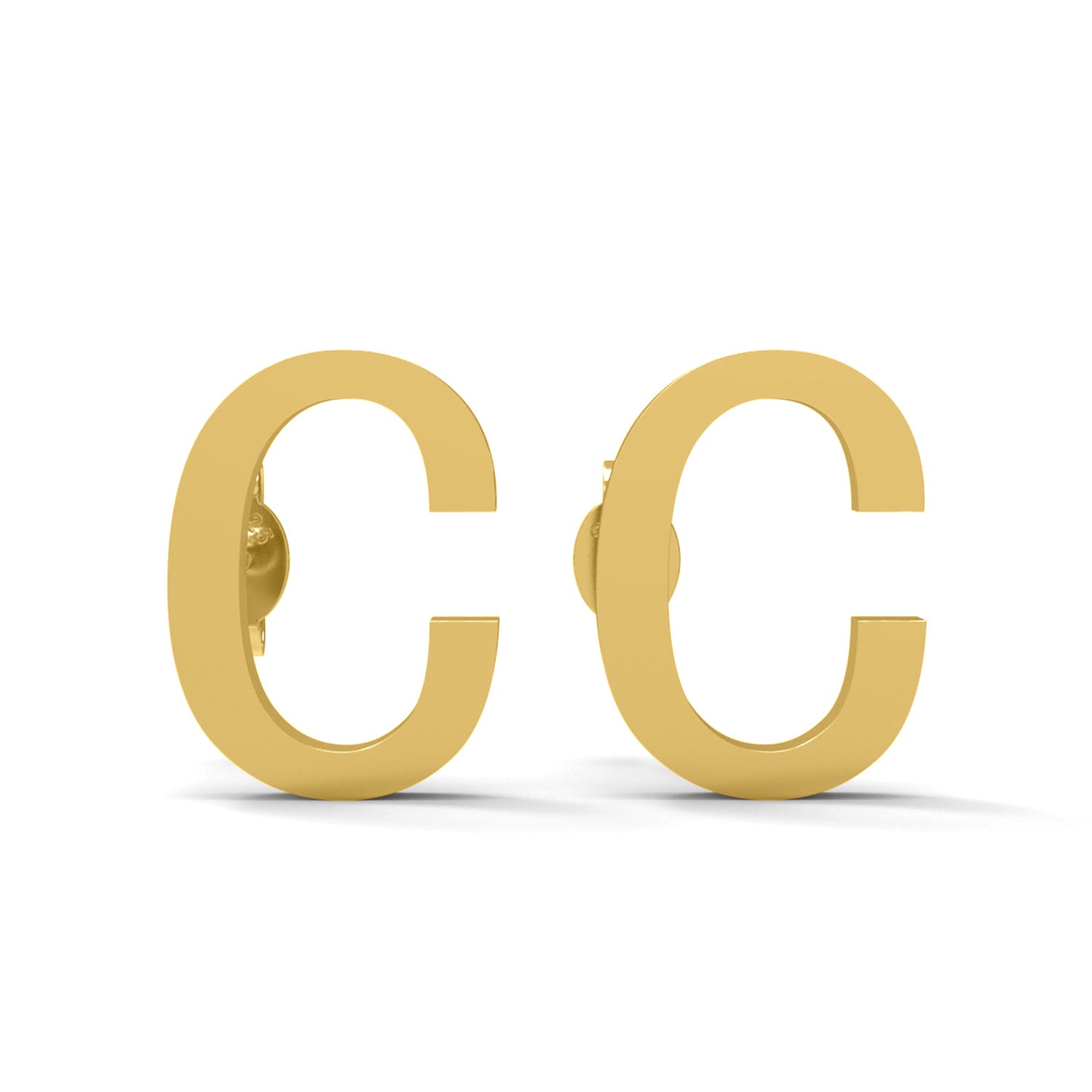 Initial "C" Monogram Stud Earring – Sterling Silver