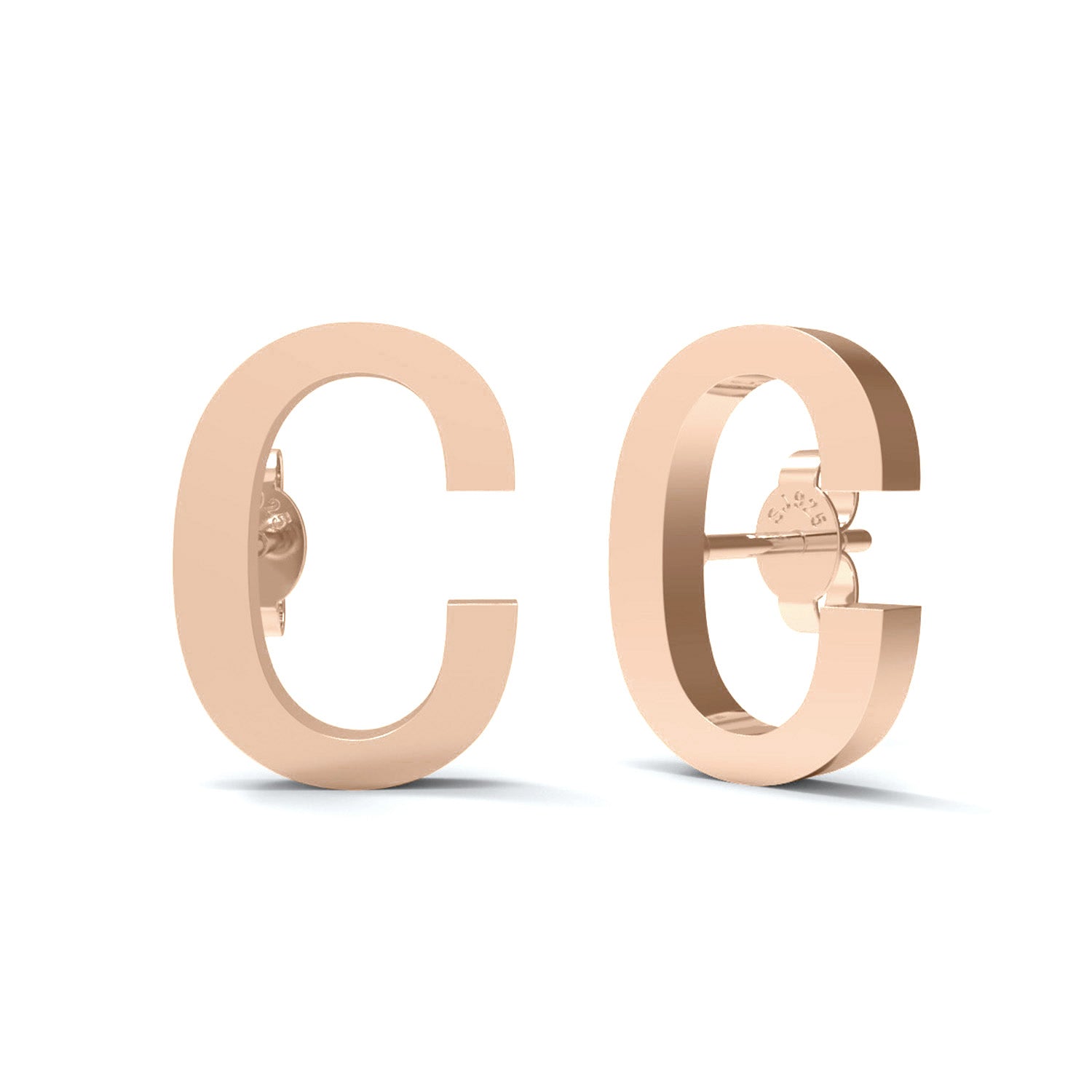 Initial "C" Monogram Stud Earring – Sterling Silver