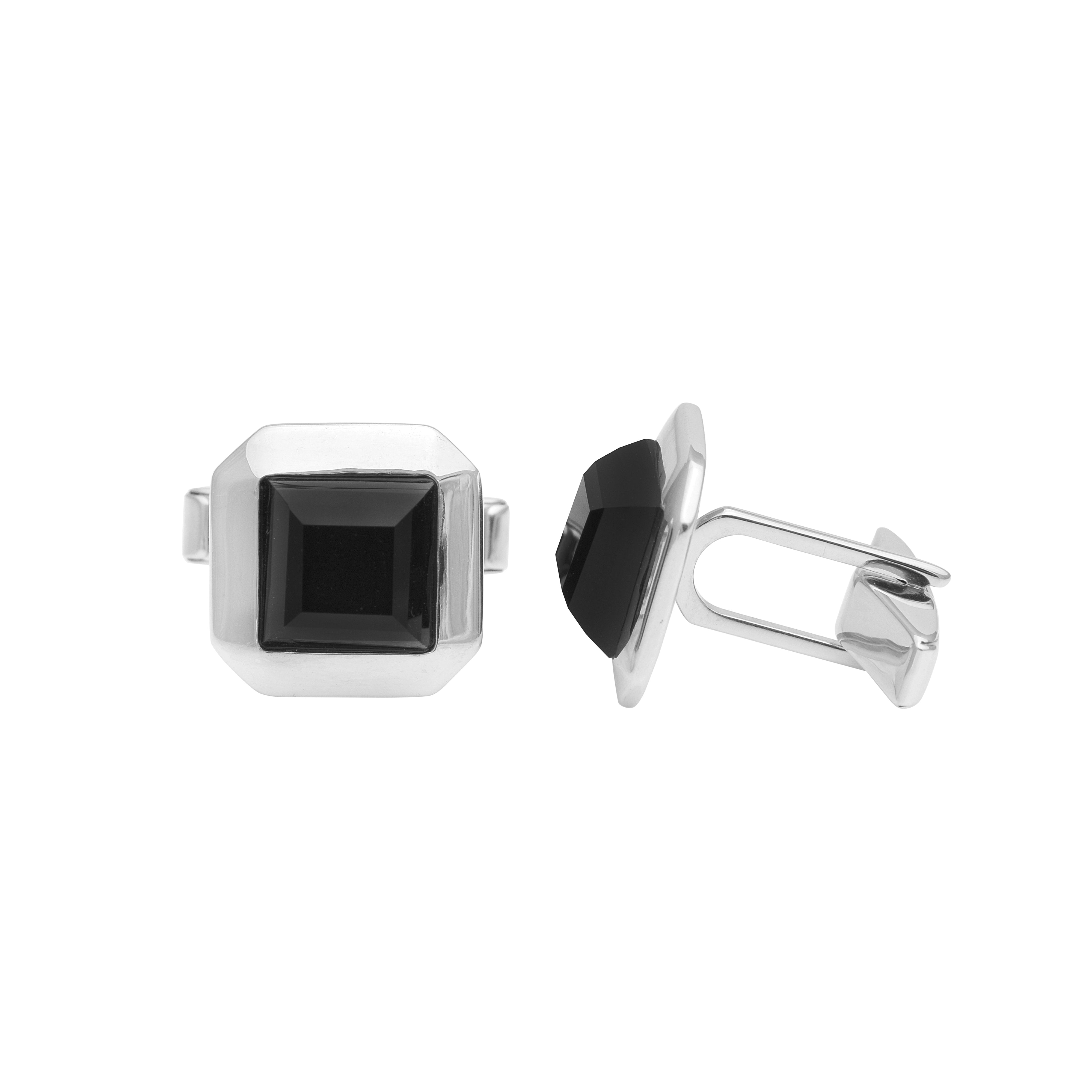 Square Black Onyx Cufflinks – Sterling Silver