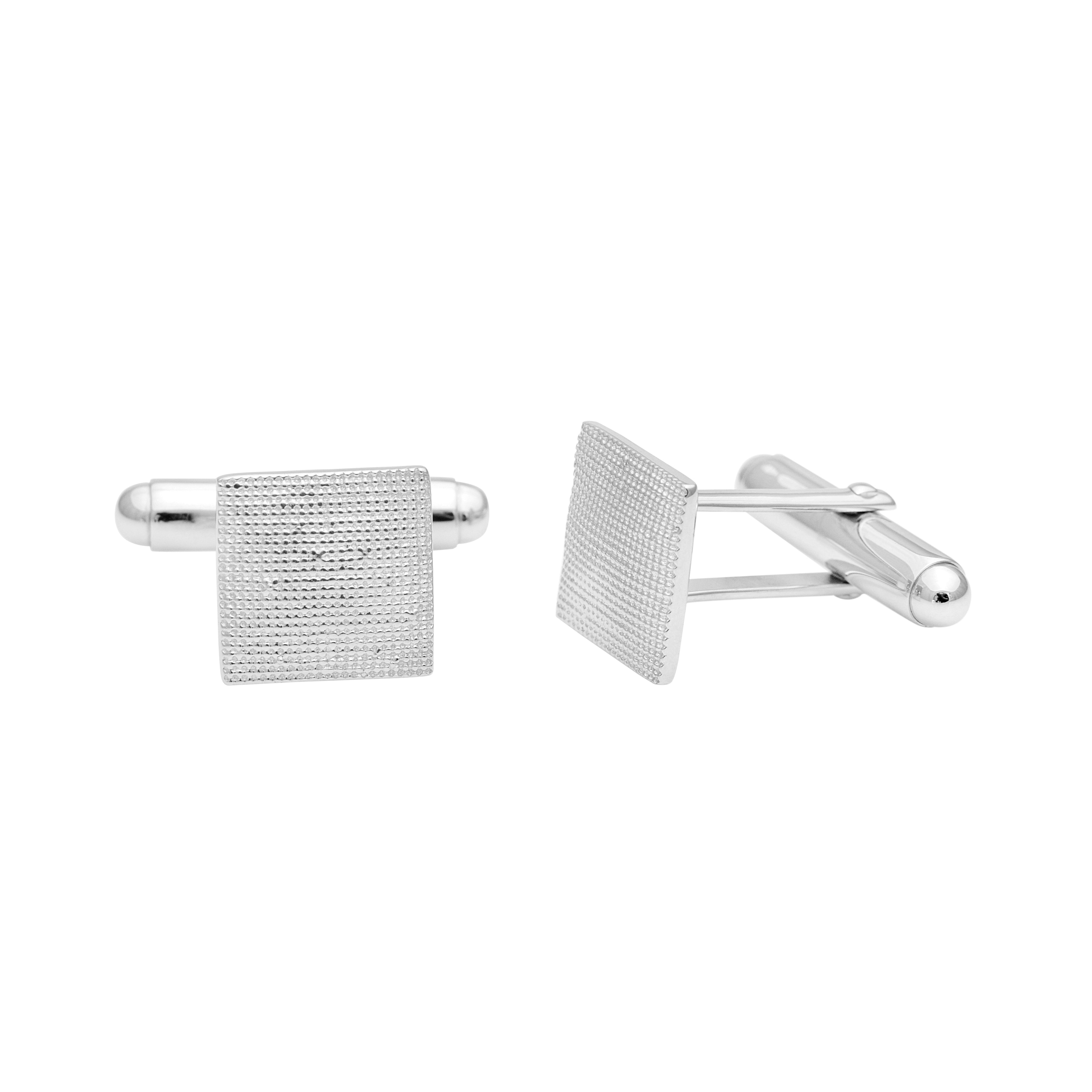 Textured Square Cufflinks – Sterling Silver