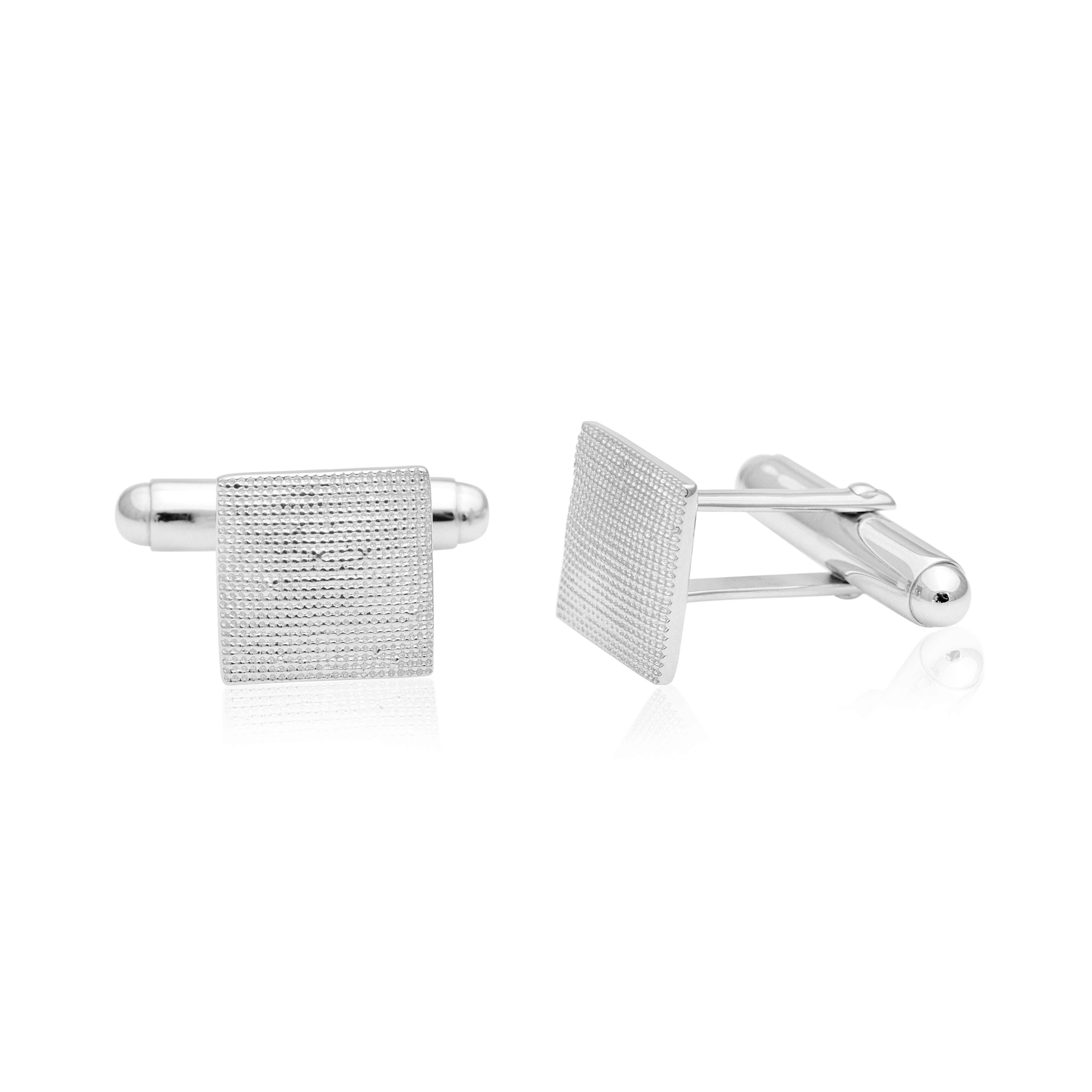 Textured Square Cufflinks – Sterling Silver