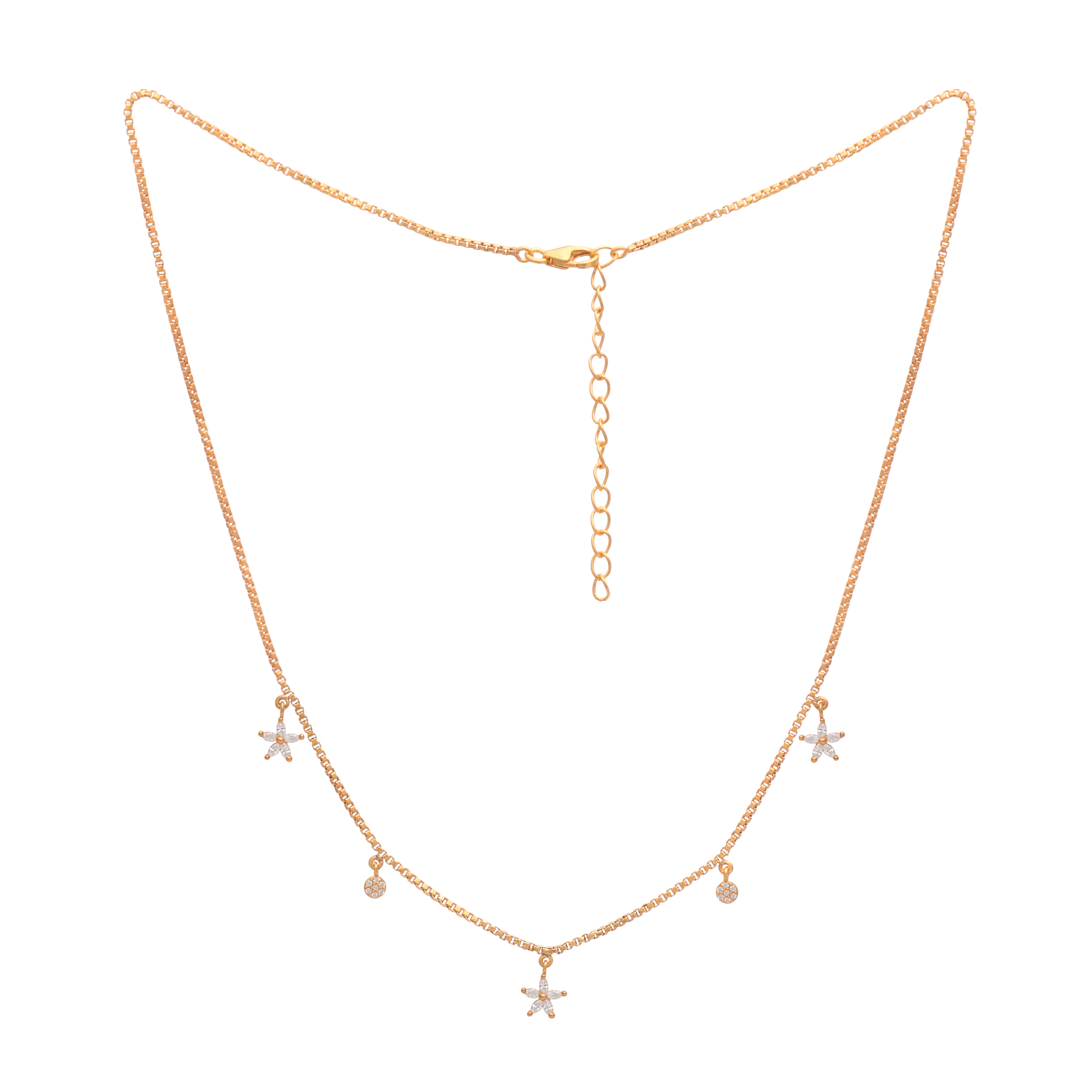 Star & Dot Charm Gold Vermeil Necklace - Sterling Silver