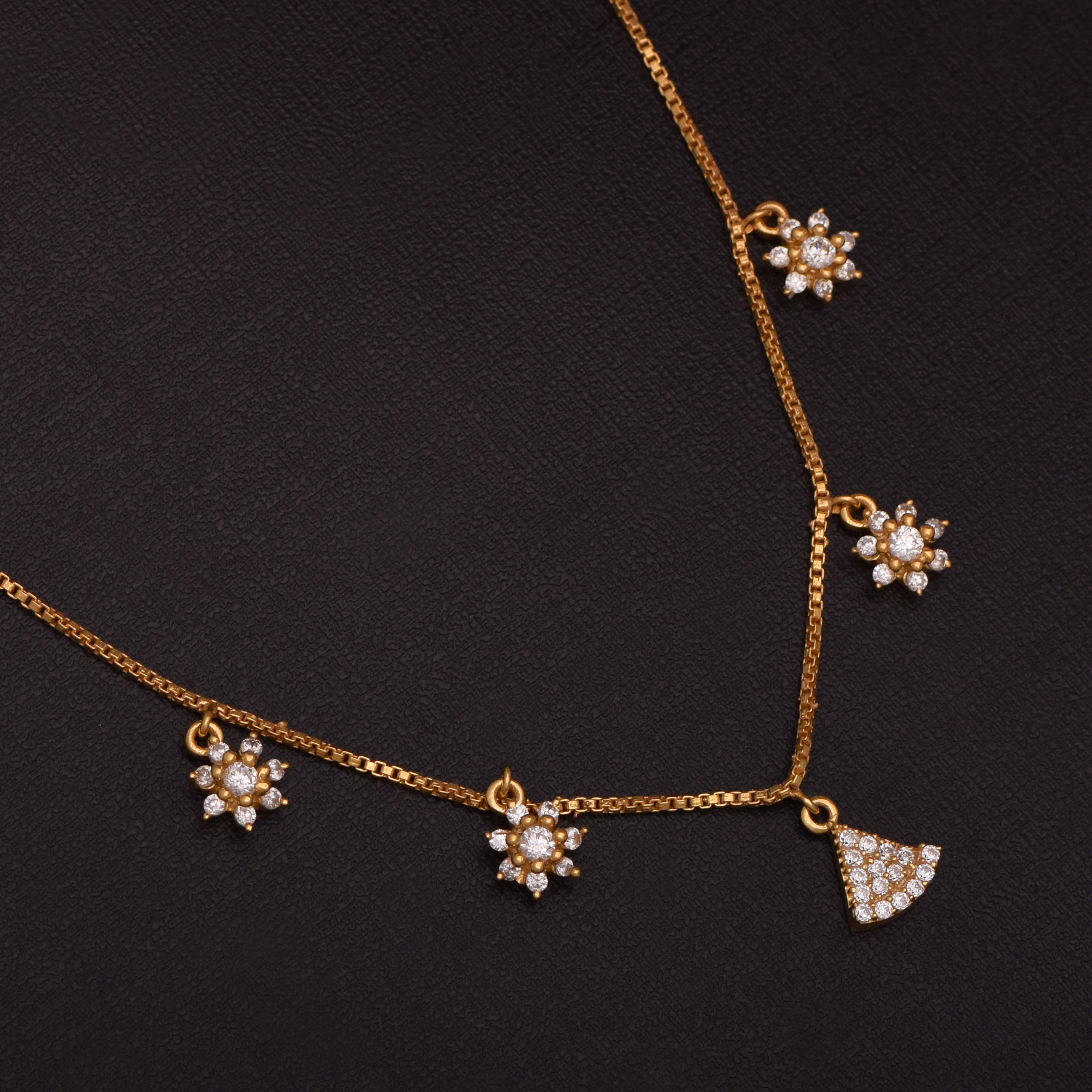 Starburst & Fan Charm Gold Vermeil Necklace - Sterling Silver