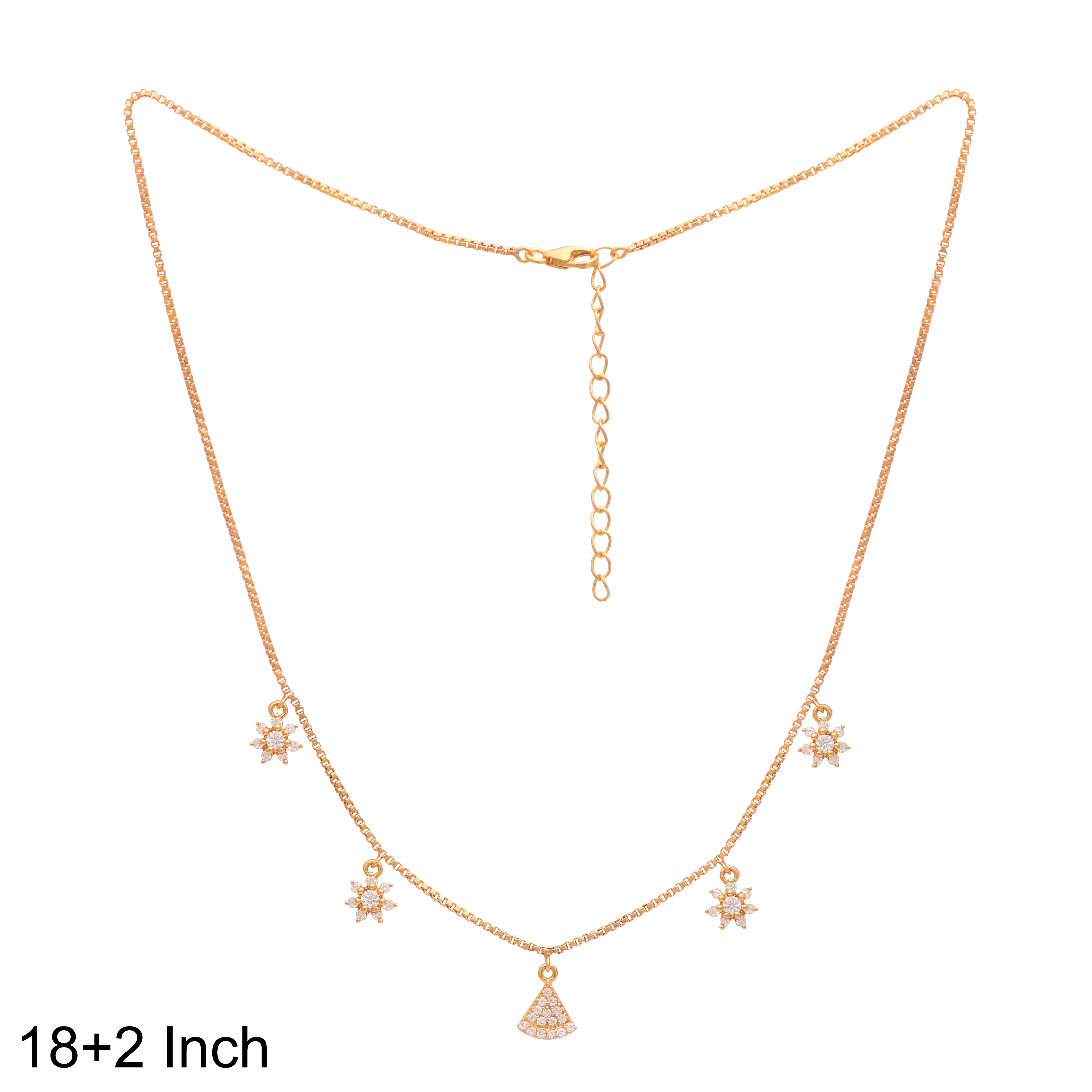 Starburst & Fan Charm Gold Vermeil Necklace - Sterling Silver