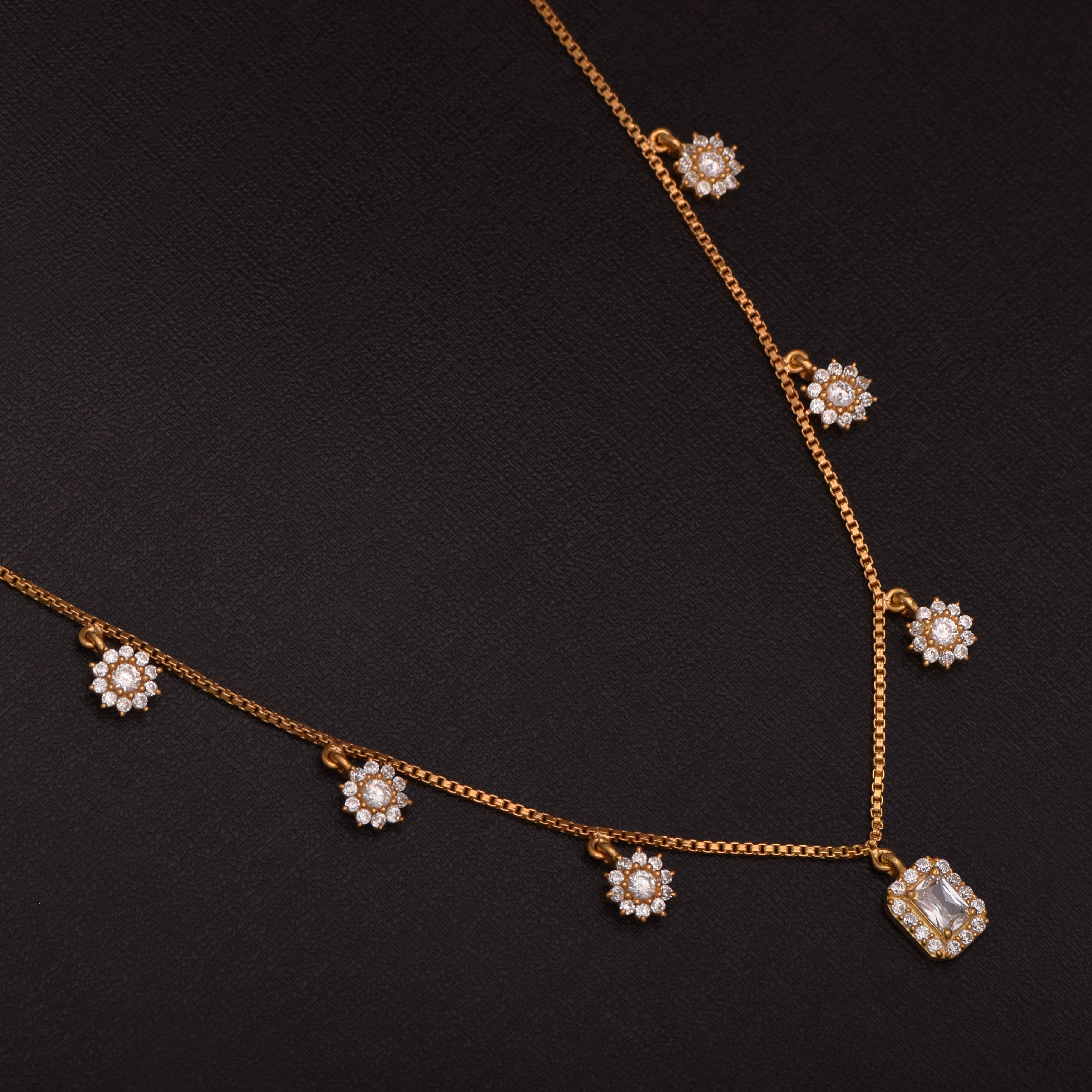 Sunburst Charm Design Gold Vermeil Necklace - Sterling Silver