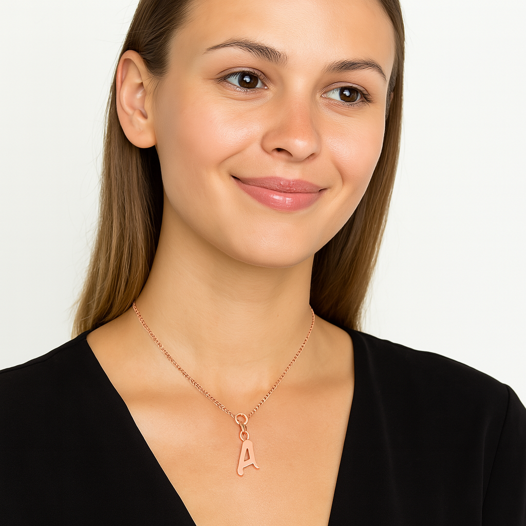 Personalized Letter Pendant - Rose Gold Vermeil