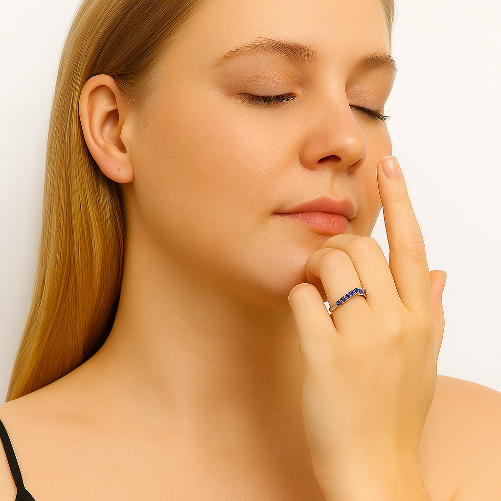 Tanzanite Contour Ring - Sterling Silver