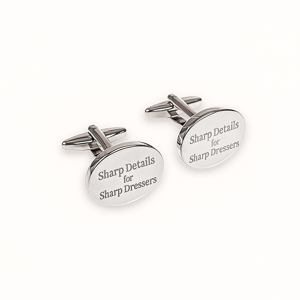 Engraved Oval Cufflinks – "Sharp Details for Sharp Dressers"