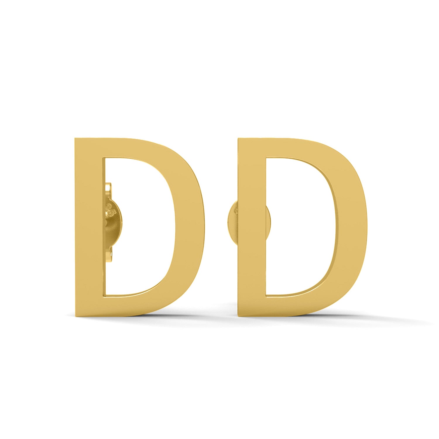 Initial "D" Monogram Stud Earring – Sterling Silver