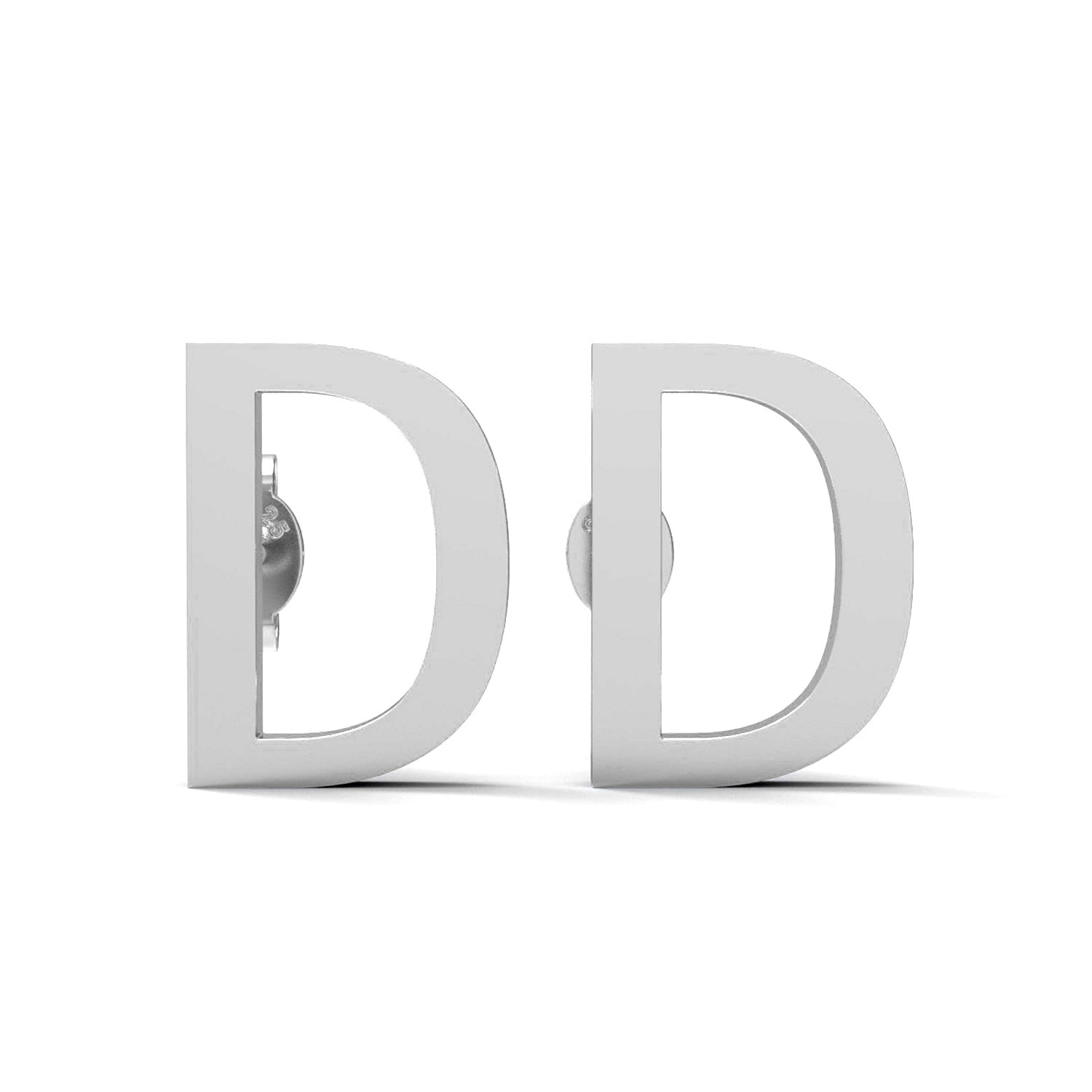 Initial "D" Monogram Stud Earring – Sterling Silver