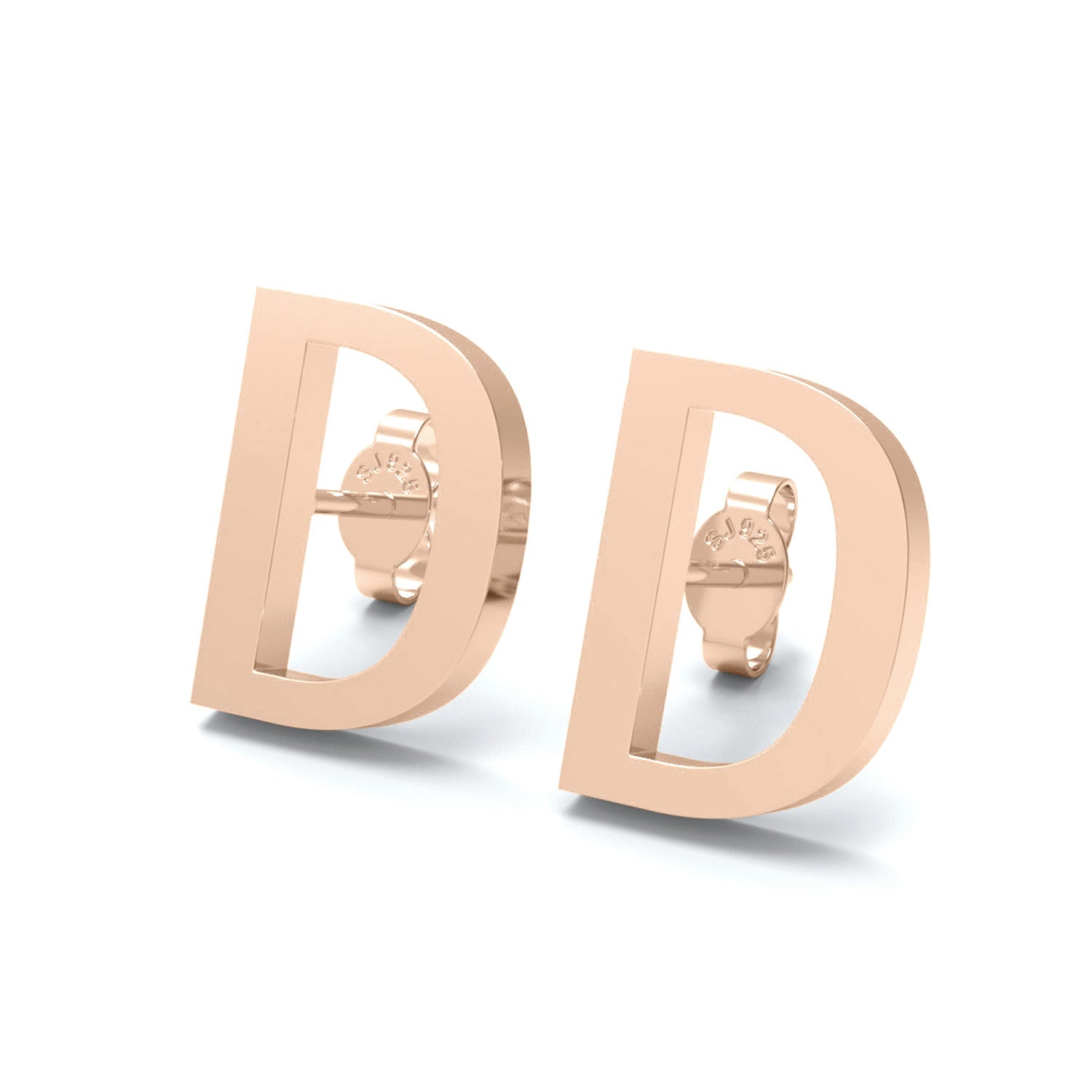 Initial "D" Monogram Stud Earring – Sterling Silver