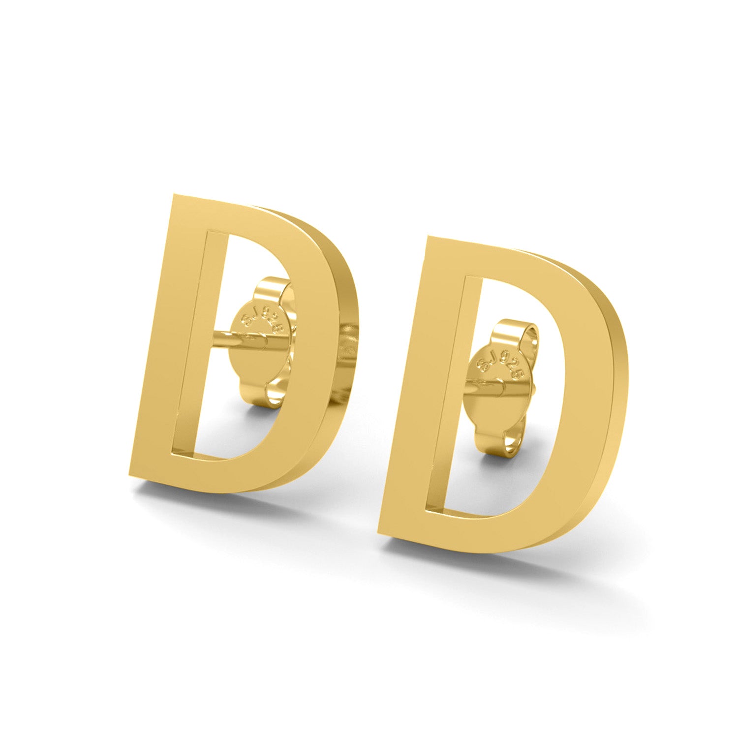 Initial "D" Monogram Stud Earring – Sterling Silver