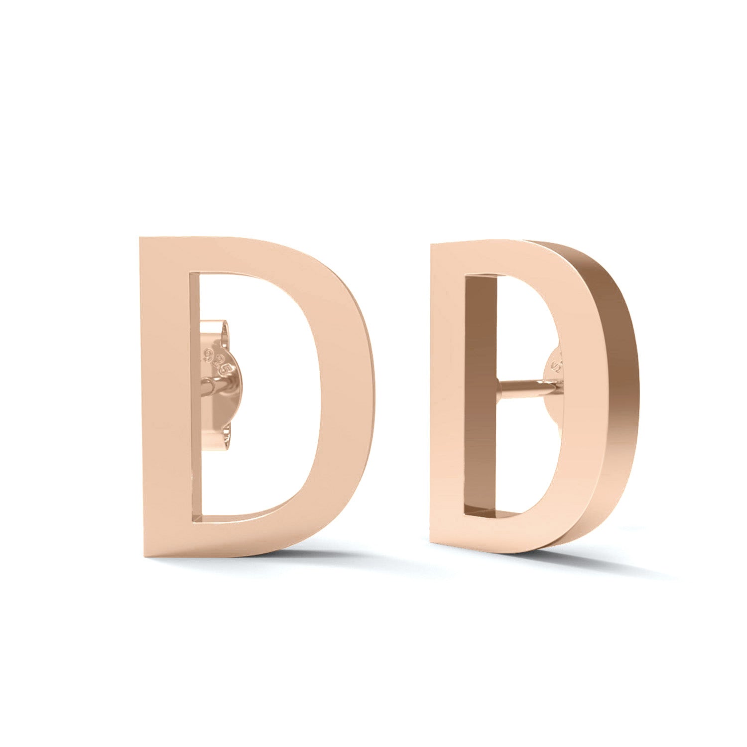 Initial "D" Monogram Stud Earring – Sterling Silver
