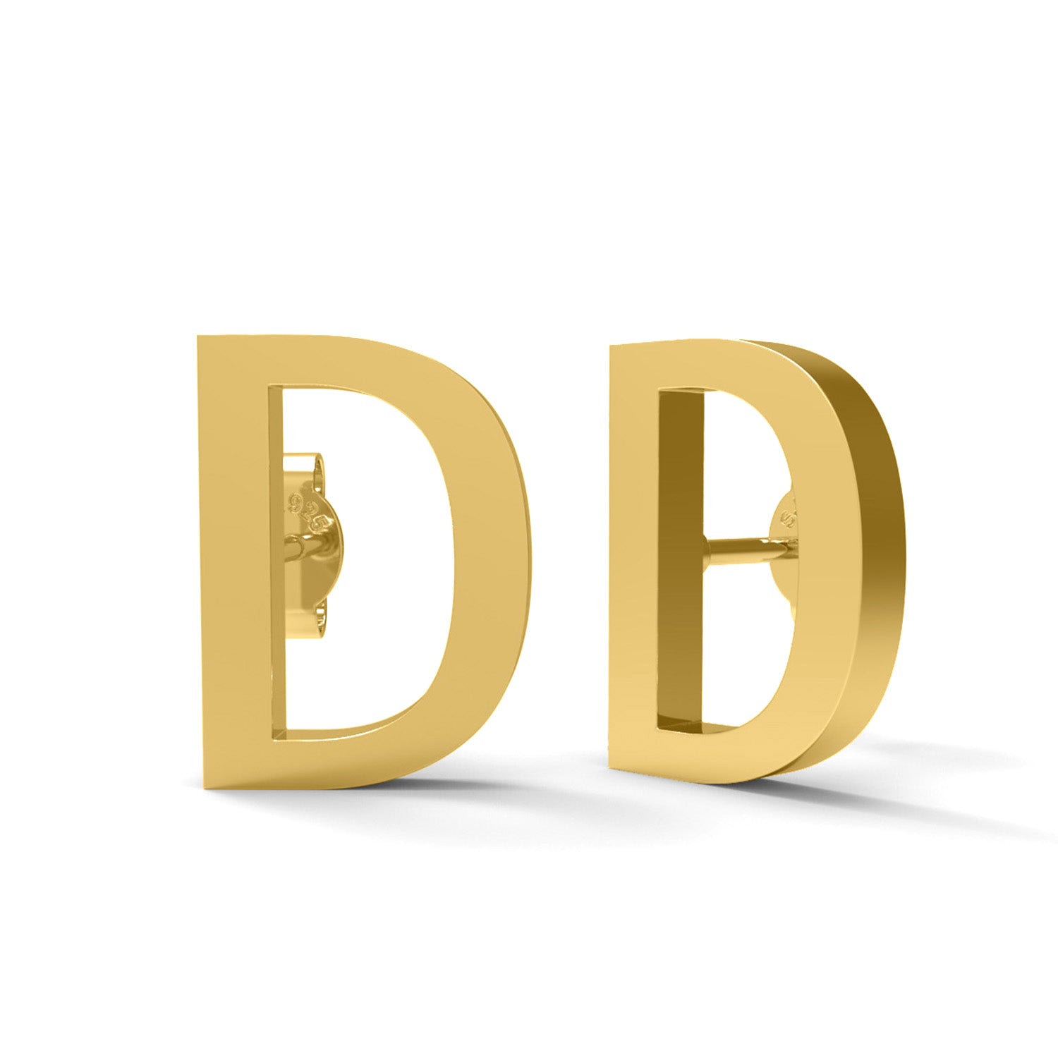Initial "D" Monogram Stud Earring – Sterling Silver
