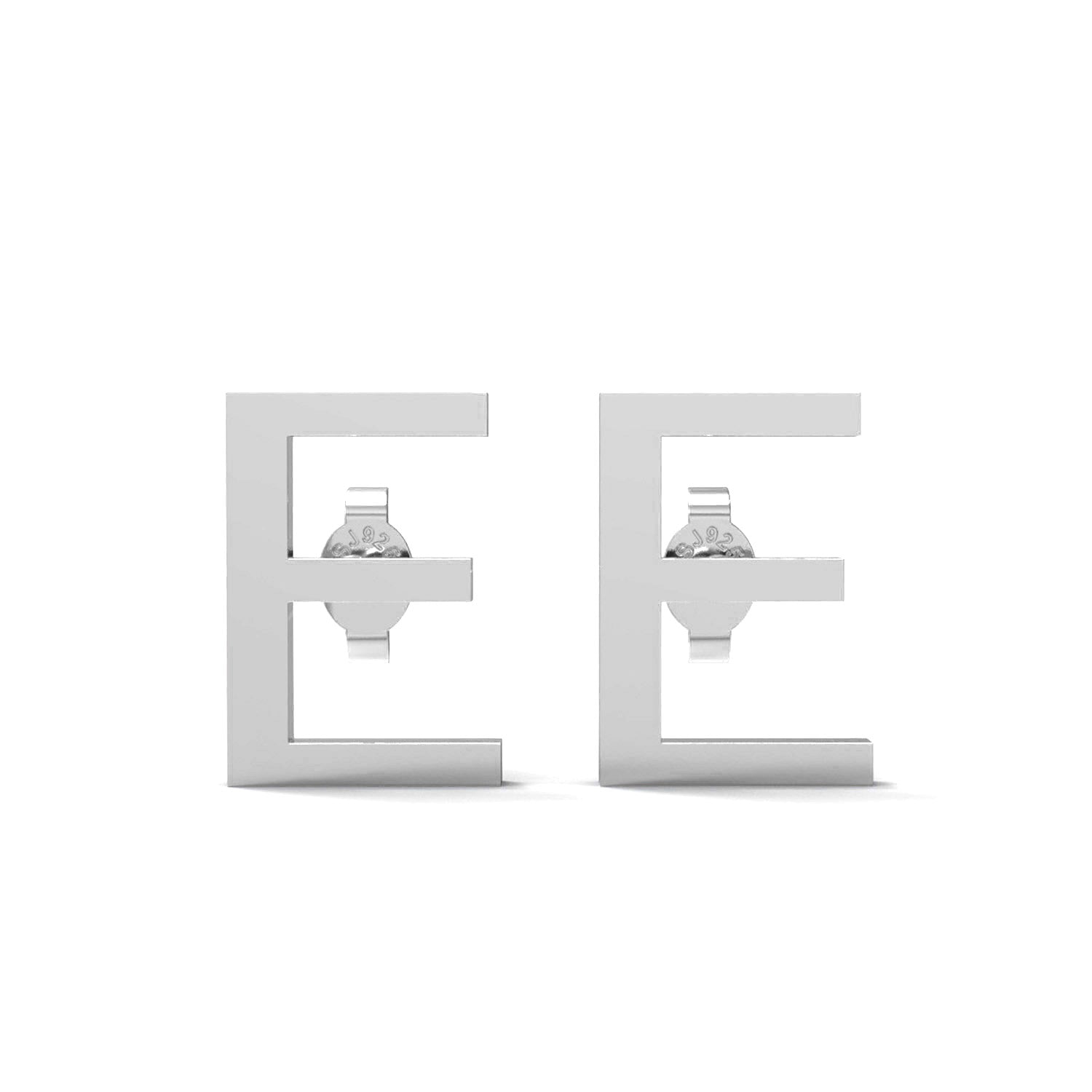 Initial "E" Monogram Stud Earring – Sterling Silver