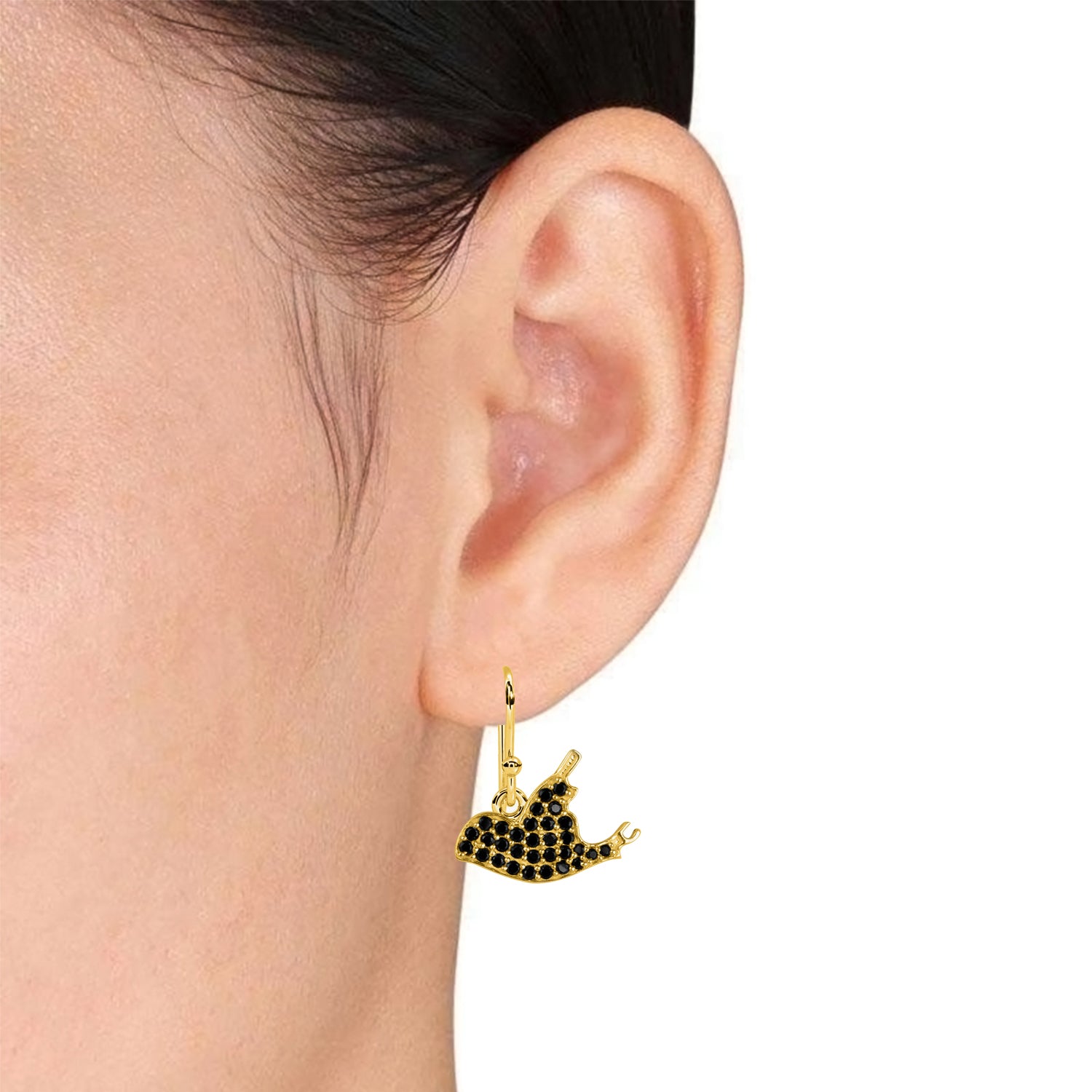 Minimalist Sparrow Drop Earrings - Sterling Silver