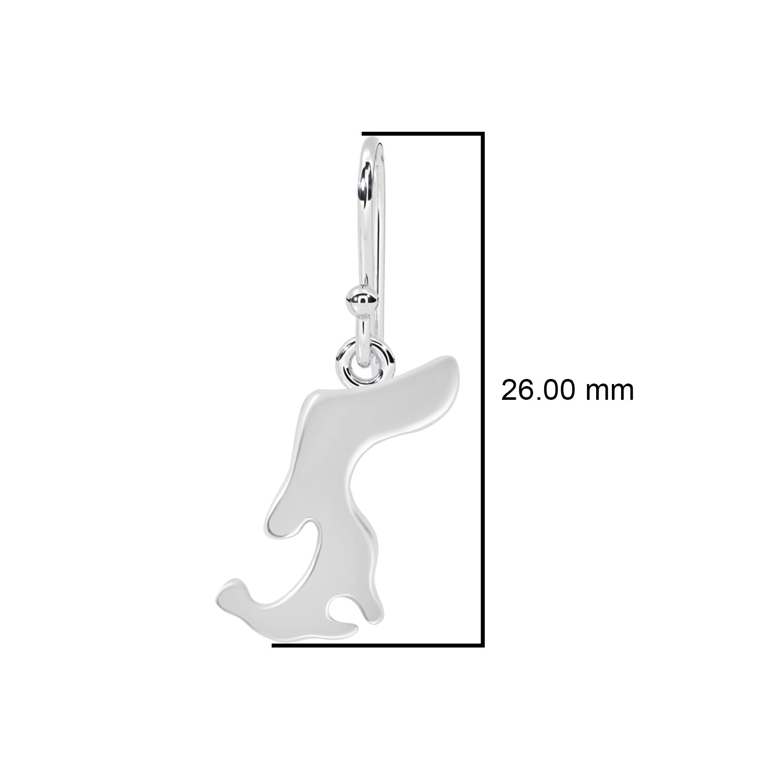 Dachshund Dog Silhouette Drop Earrings - Sterling Silver