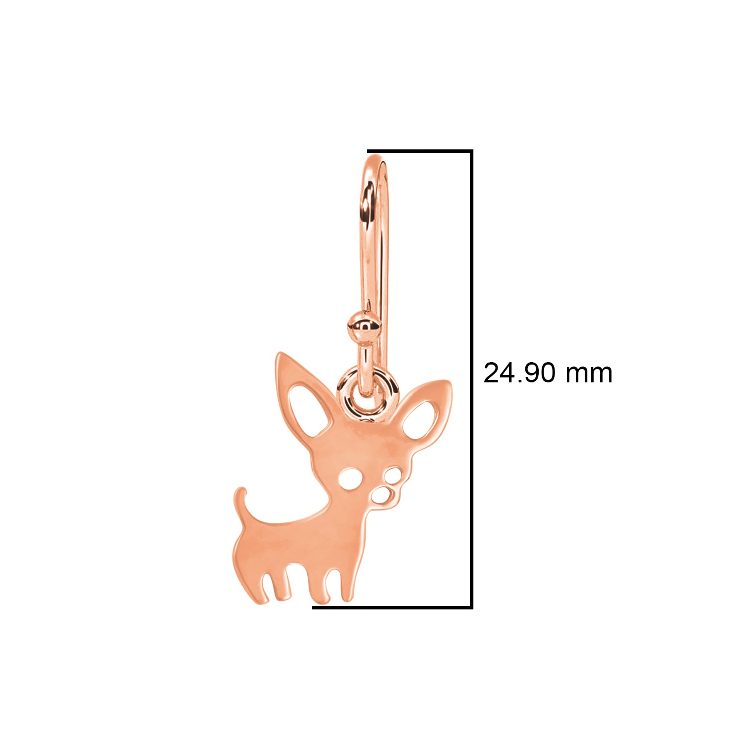 Playful Chihuahua Silhouette Drop Earrings - Sterling Silver