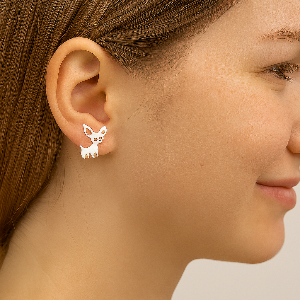 Chihuahua Dog Earrings - Sterling Silver