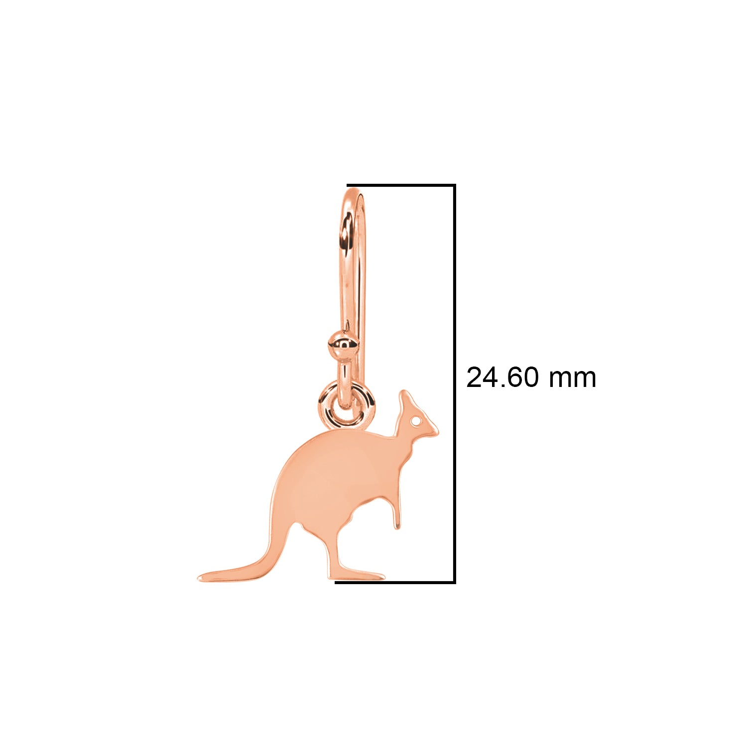 Minimalist Kangaroo Silhouette Drop Earrings - Sterling Silver