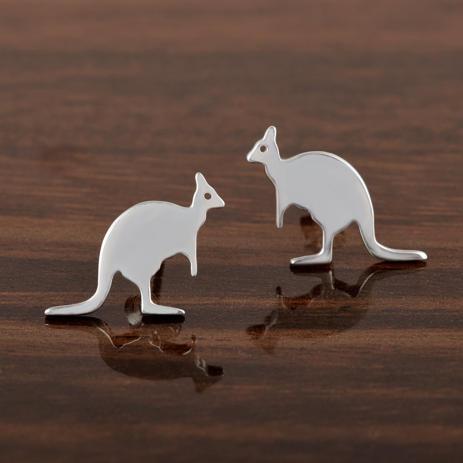 Kangaroo Stud Earrings - Sterling Silver