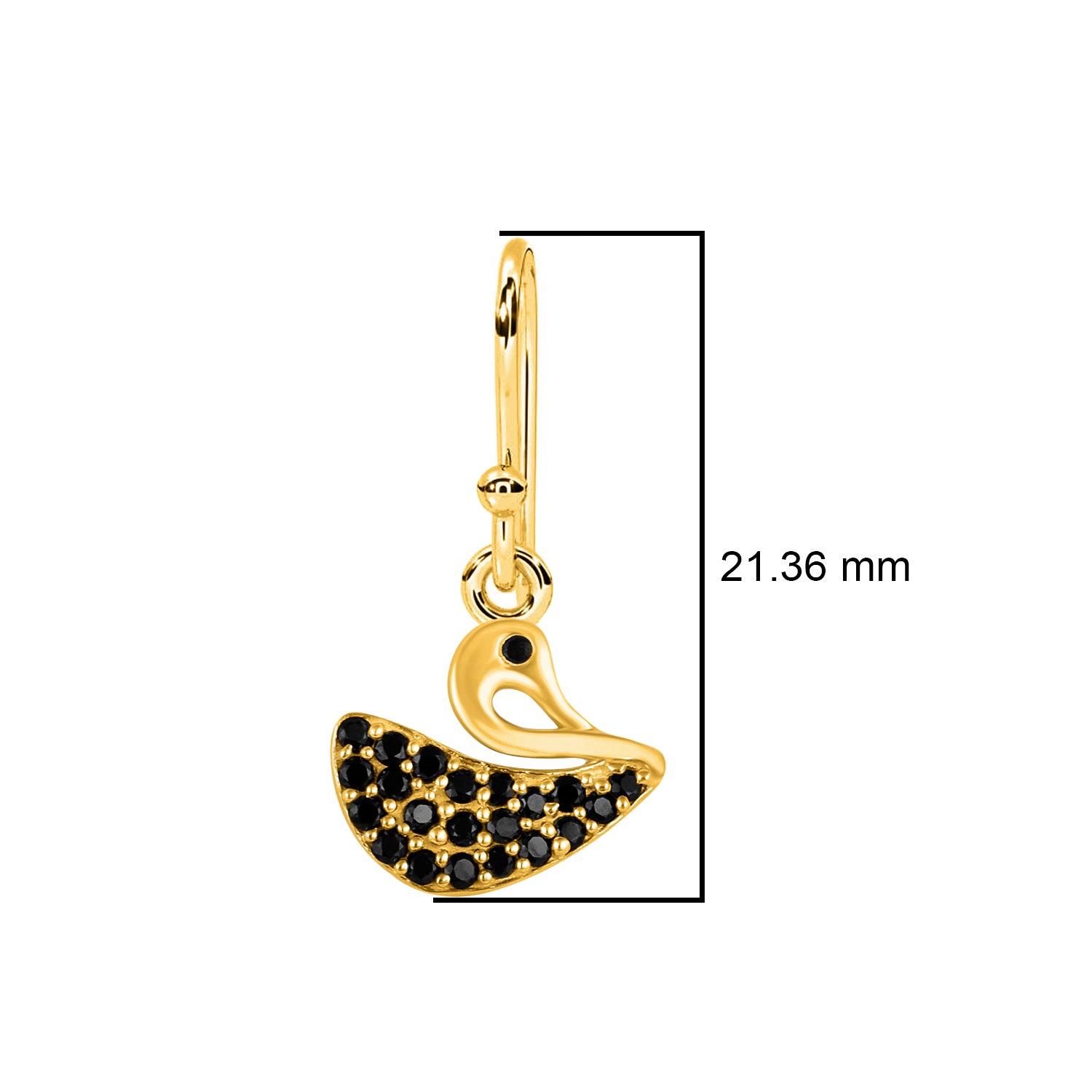 Duck Silhouette Drop Earrings - Sterling Silver